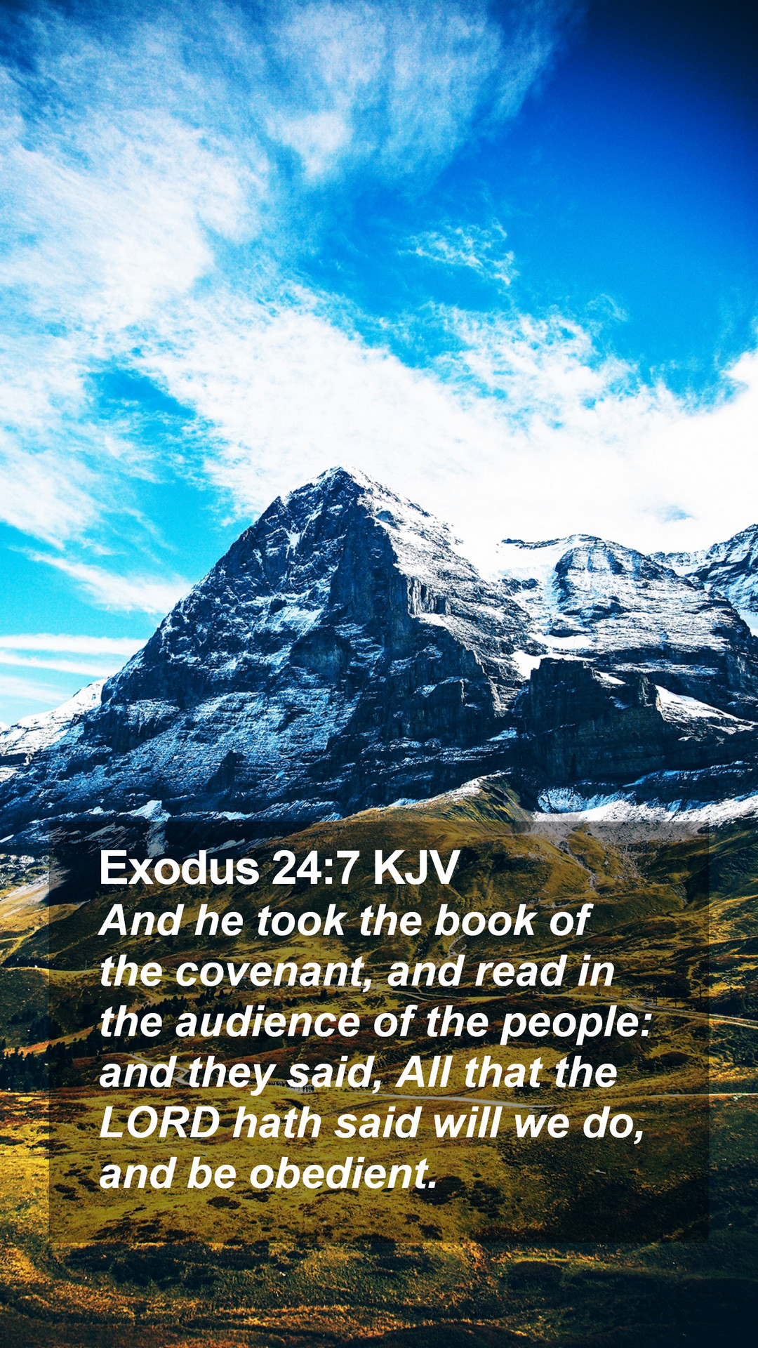 Exodus 24:7 KJV Mobile Phone Wallpaper he took the book of the covenant, and read in