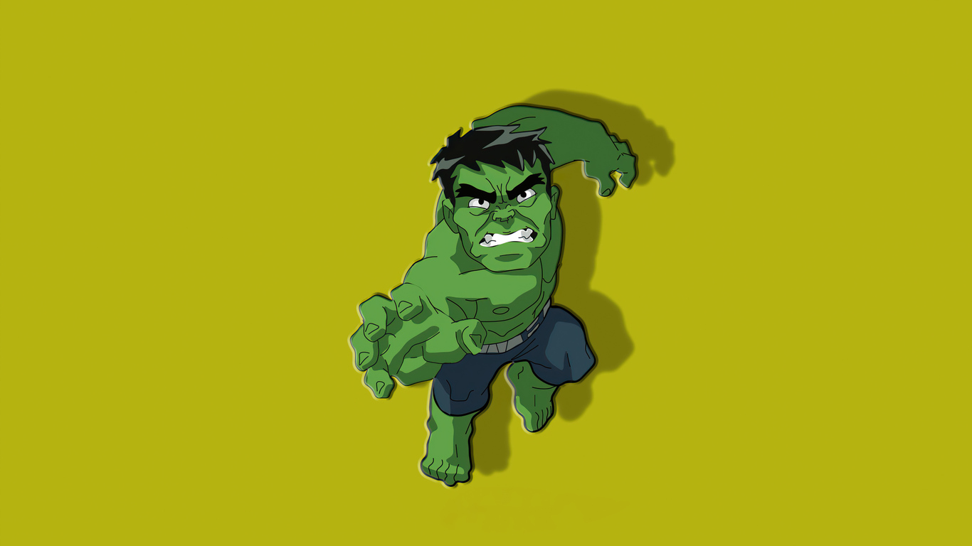 Hulk Chibbi Minimal 4k 1366x768 Resolution HD 4k Wallpaper, Image, Background, Photo and Picture