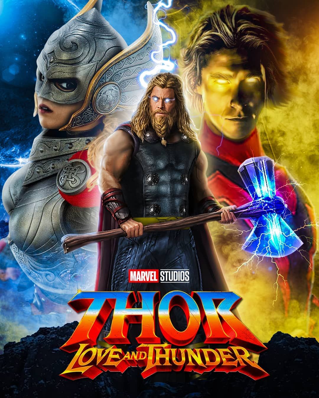 saifulcreation: „Thor Love & Thunder Poster Design by me Using: as Adam Warlock”. Стражи галактики, Марвел, Зеленый гоблин