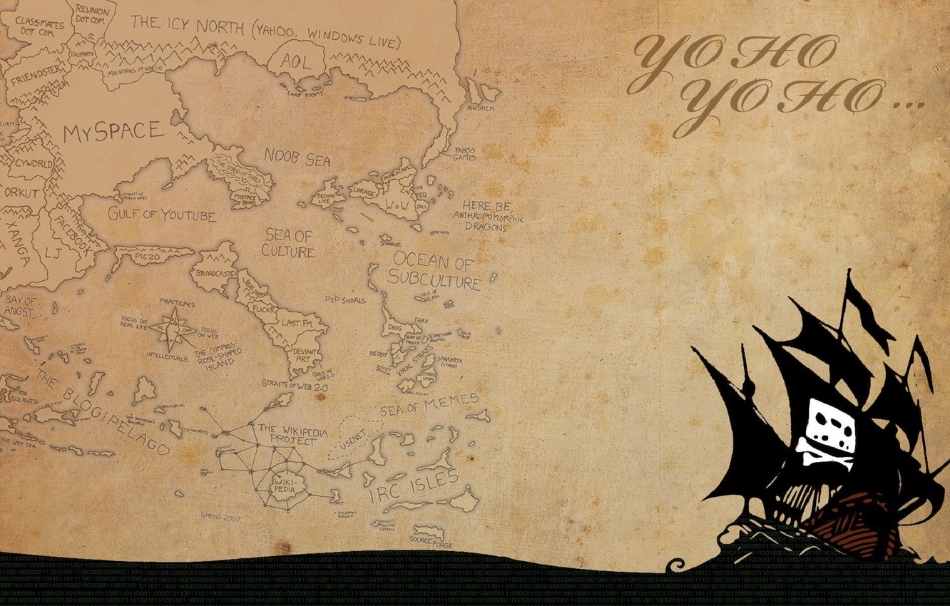 Wallpaper ship, map, piracy, pirate bay, Internet image for desktop, section стиль
