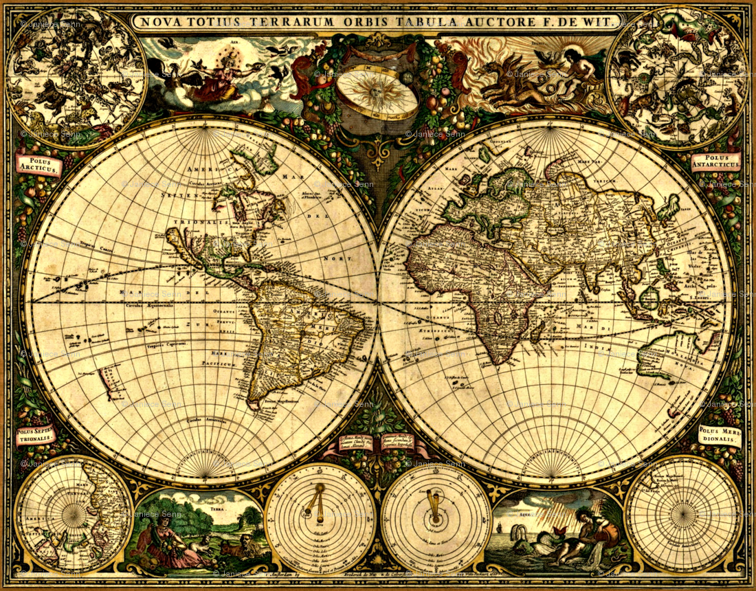 historical map. World map tapestry, World map wallpaper, Map art print