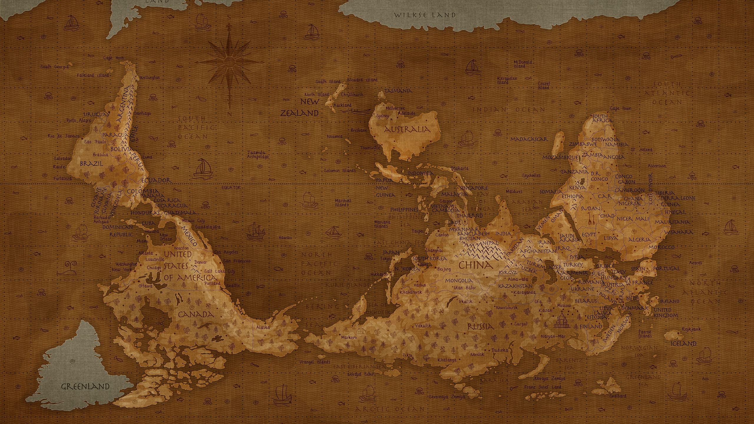 Old Pirate Map Wallpaper