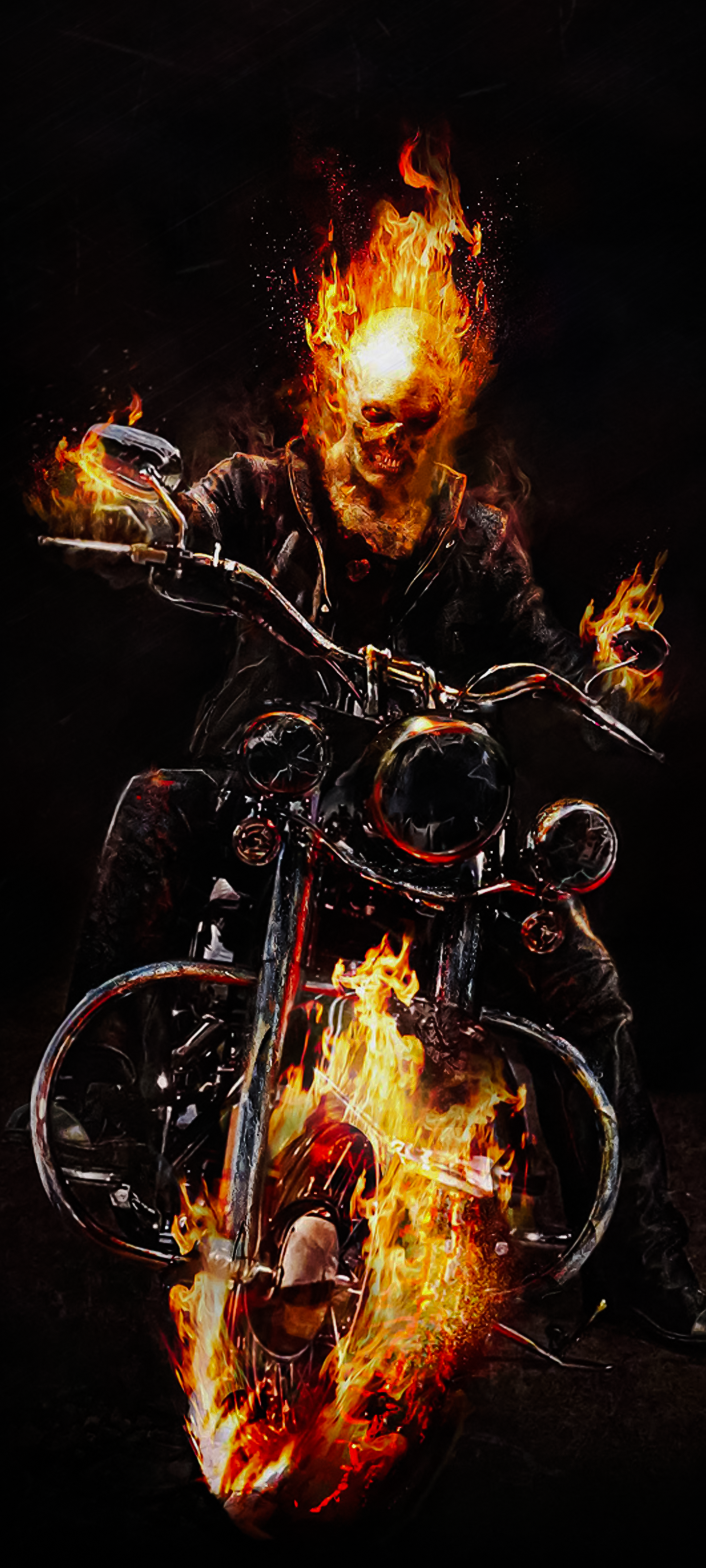 Mobile Wallpaper #Wallpaper of the Day-2022.2.10Chu Ghost Rider ( GhostRider) is the superhero code name of Marvel Comics, the protagonist