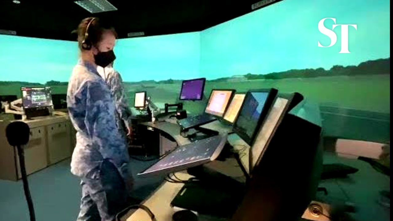 Trainees at work in the AFTC's air traffic control simulator