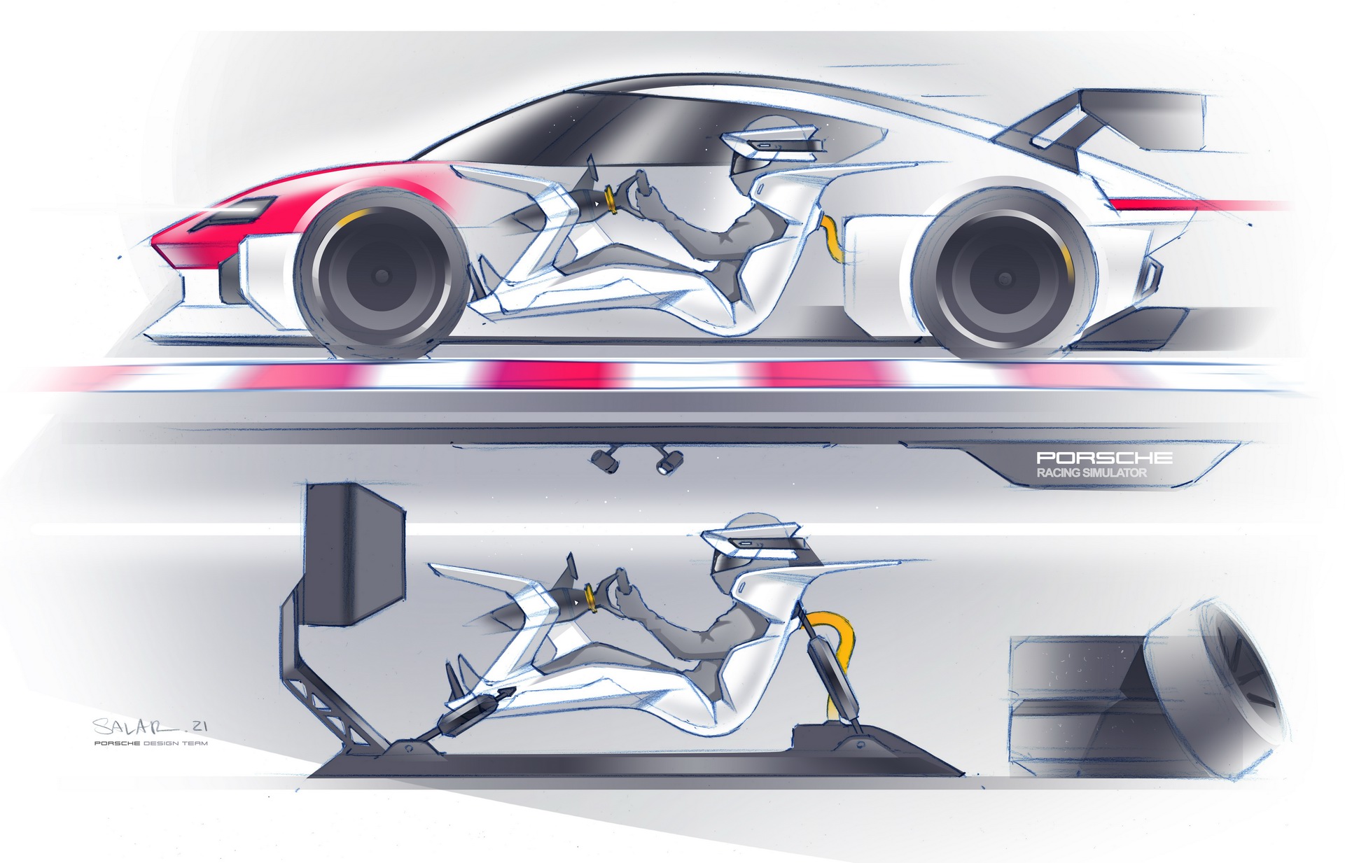 Porsche Mission R Concept Sketch Wallpaper