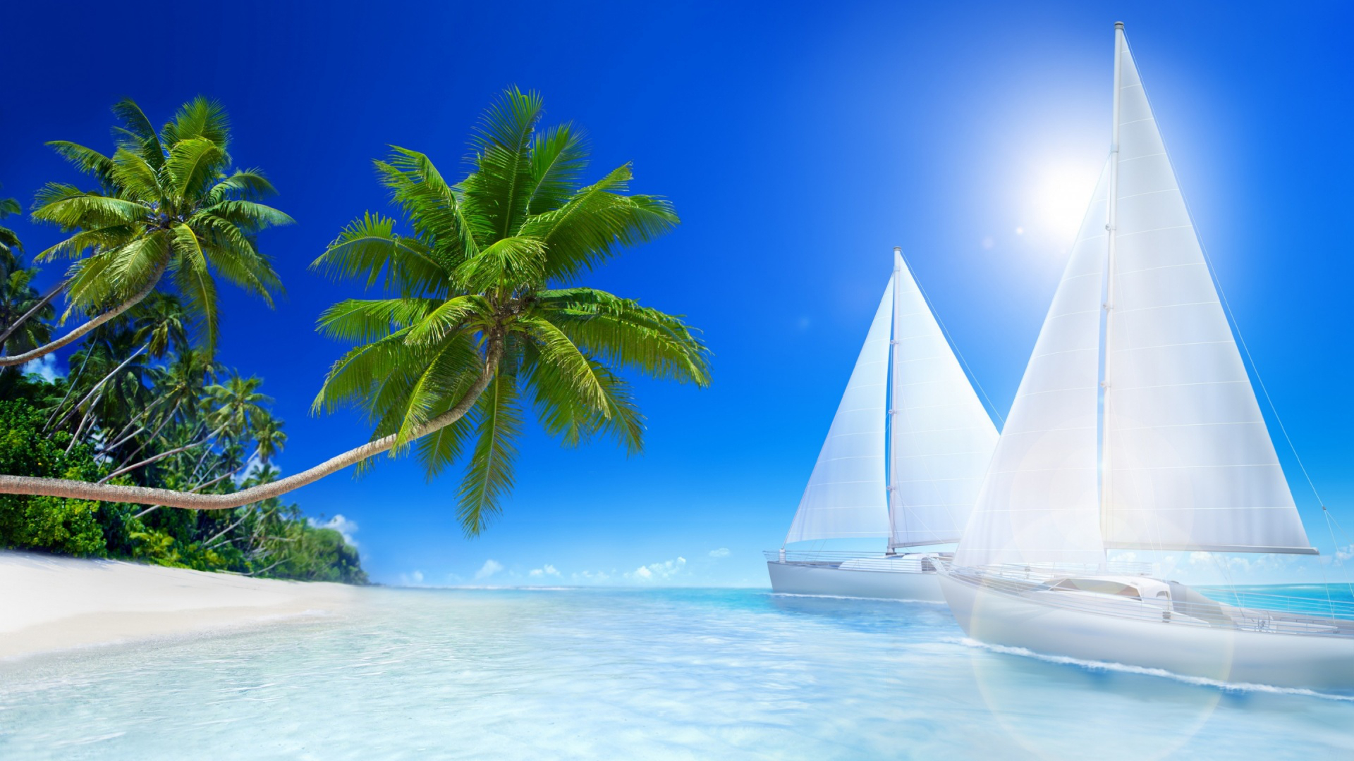 Summer Tropical Beach Paradise Free Download Image