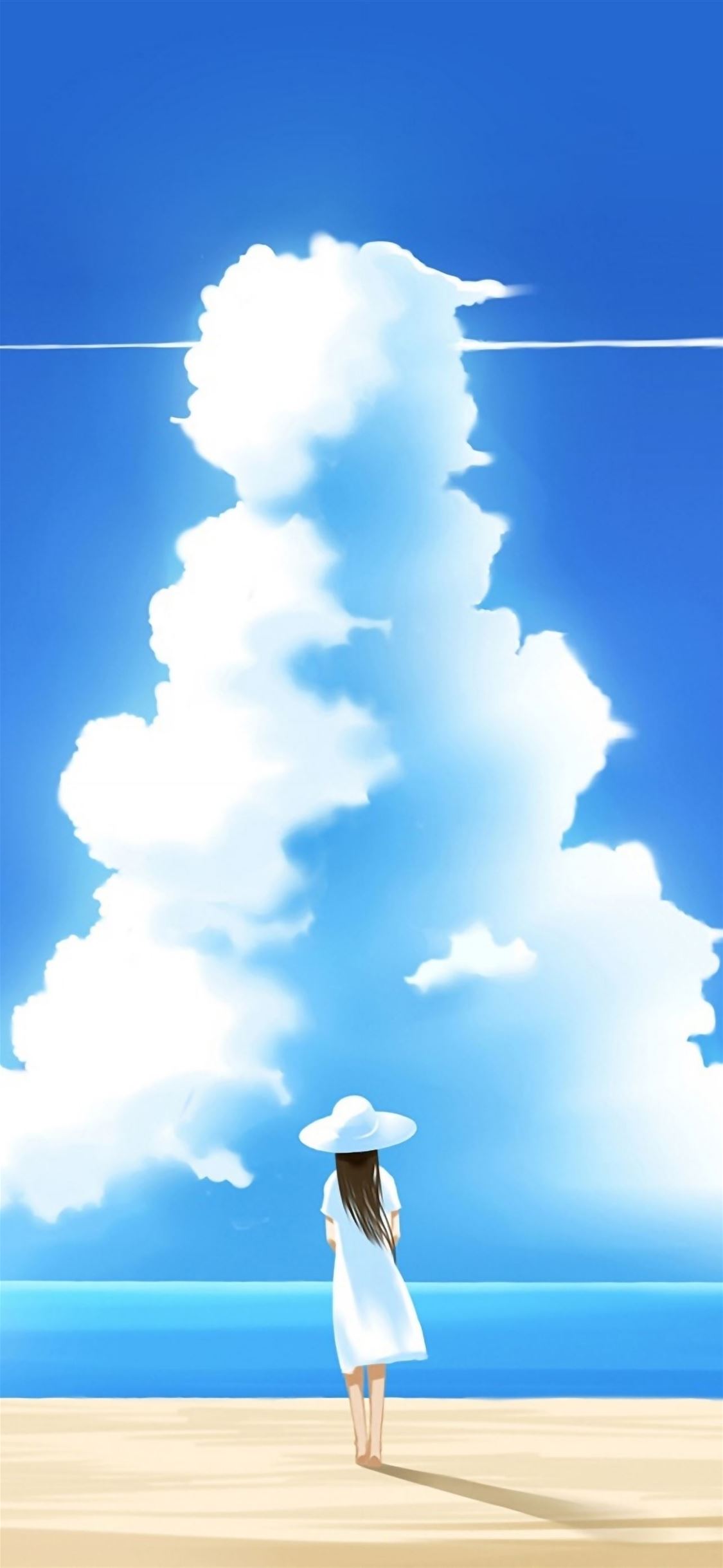 Beautiful Summer Day Illustration iPhone Wallpaper Free Download