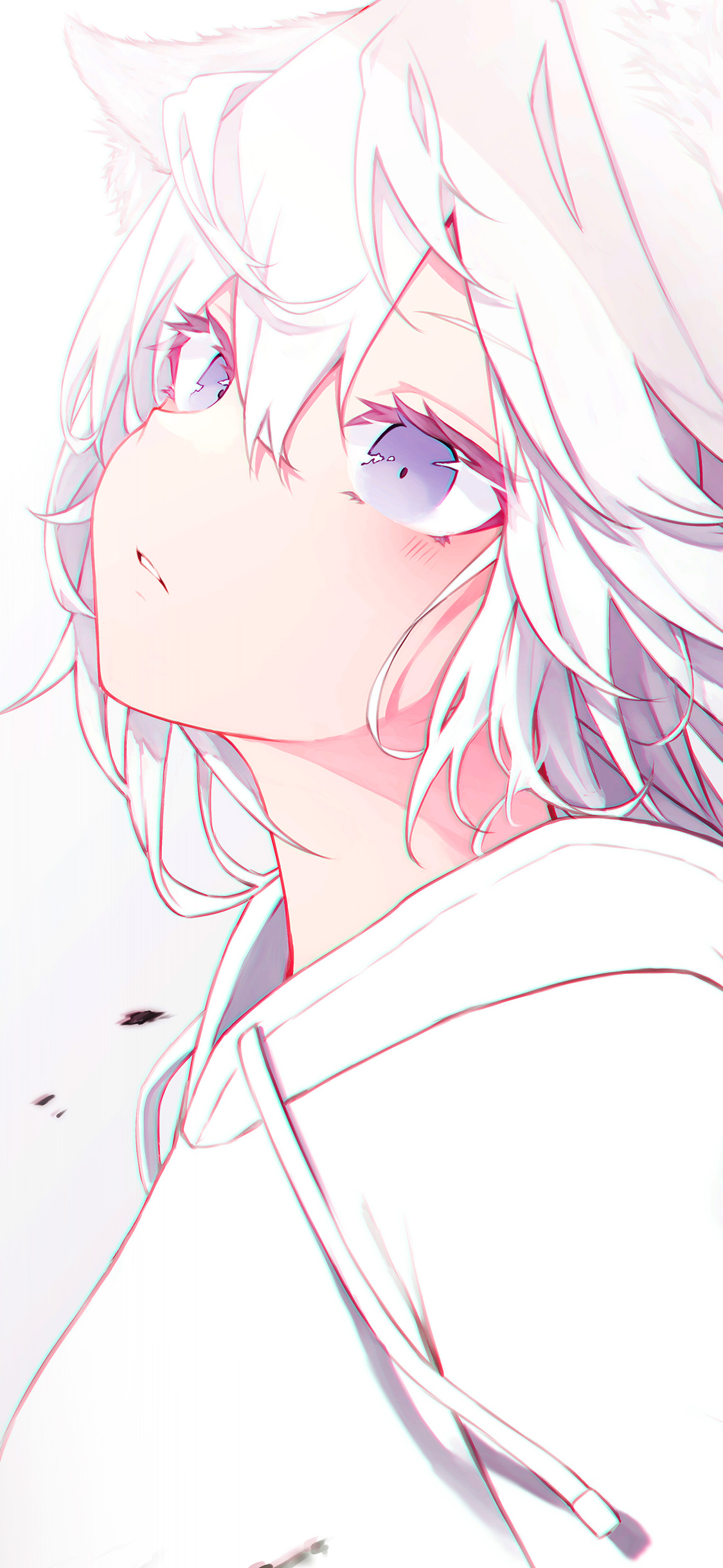 Art Anime Girl White Cry