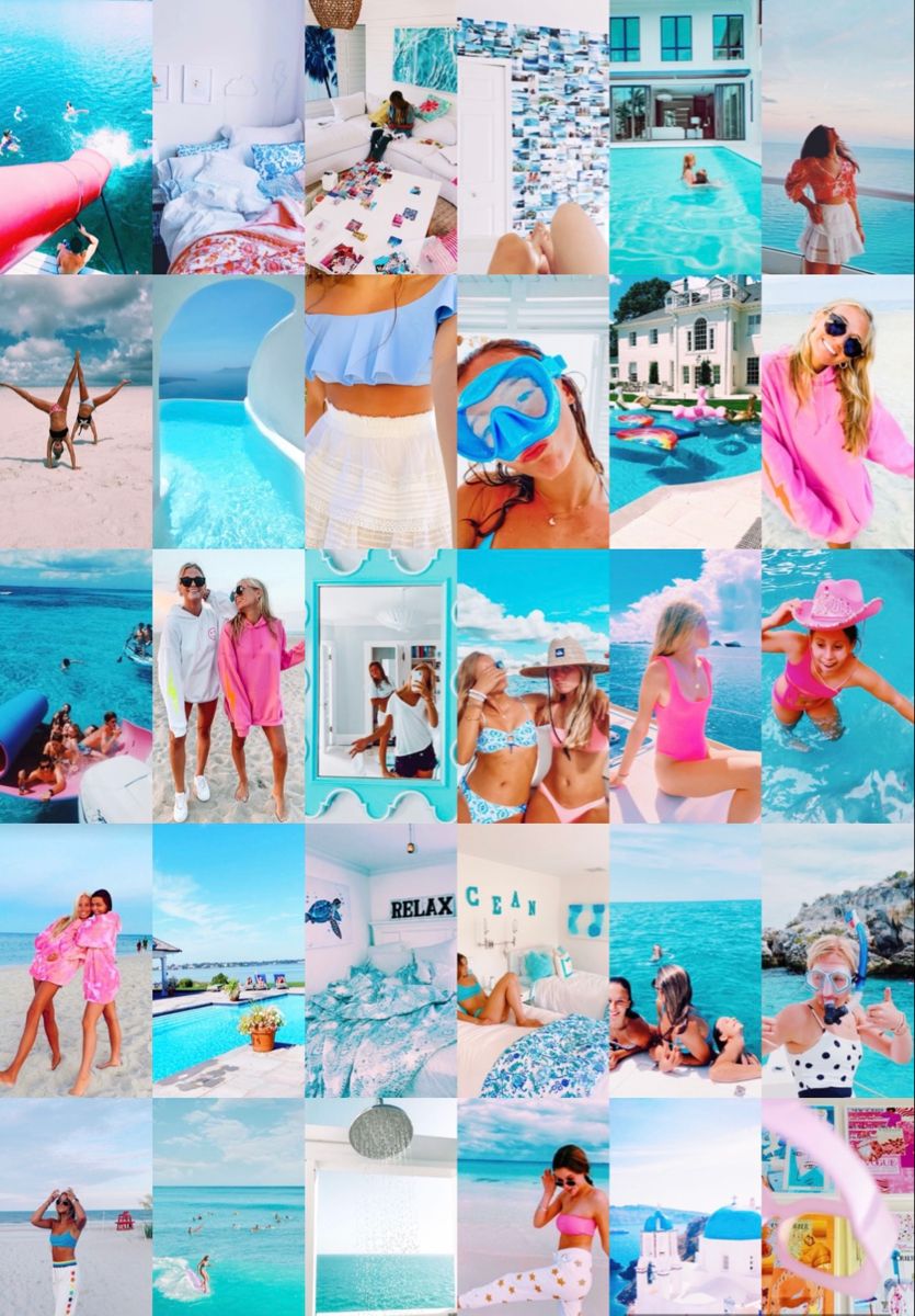 Printed Beach Picture Collage 30 pc. Etsy. Beach picture, Preppy style, Beach outfit