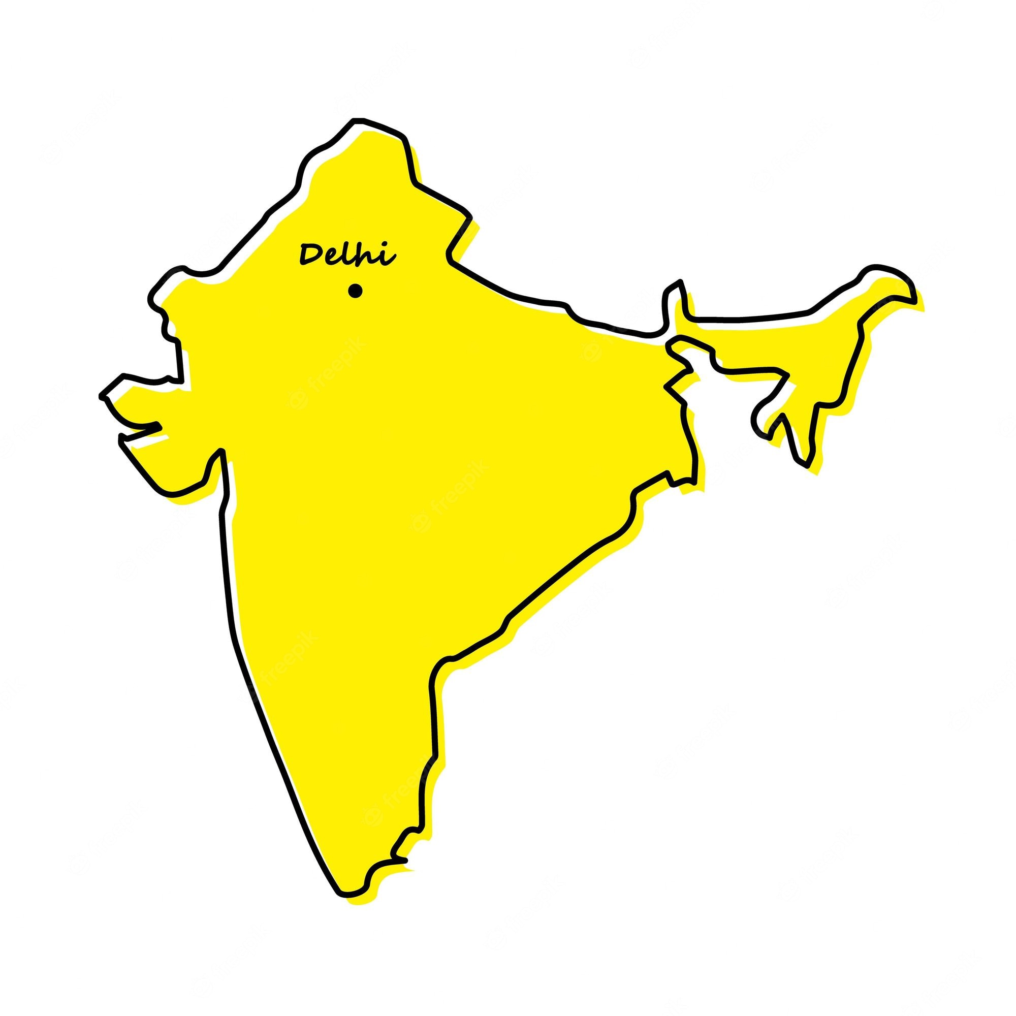 Outline Map Of India Image. Free Vectors, & PSD