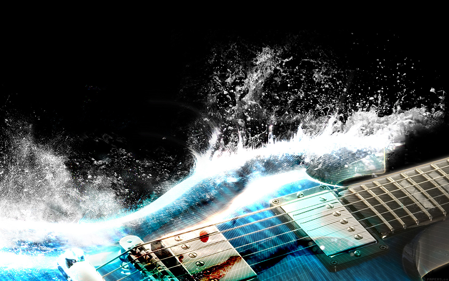 Guitar Wave Illust Art Blue