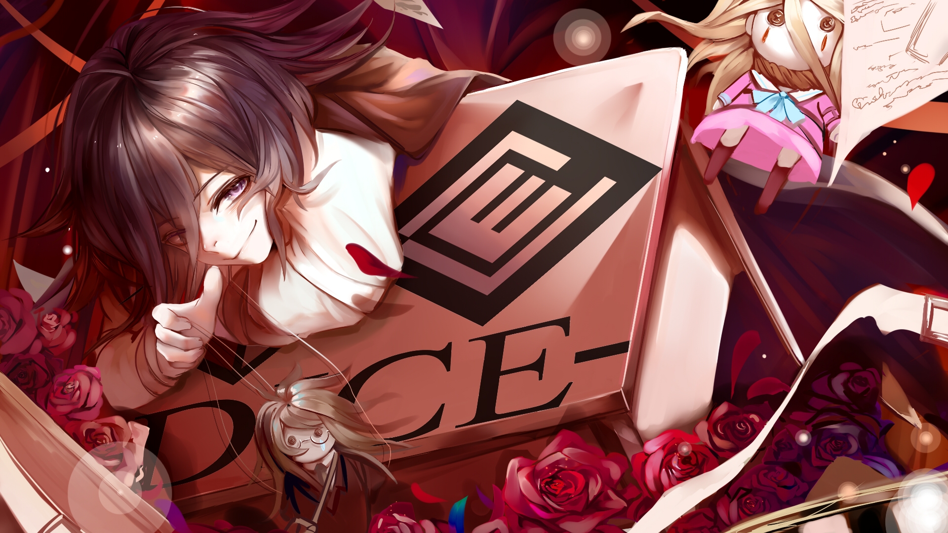 Iruma Miu, Danganronpa V Roses, Smiling, Anime Games V3 Wallpaper Ouma
