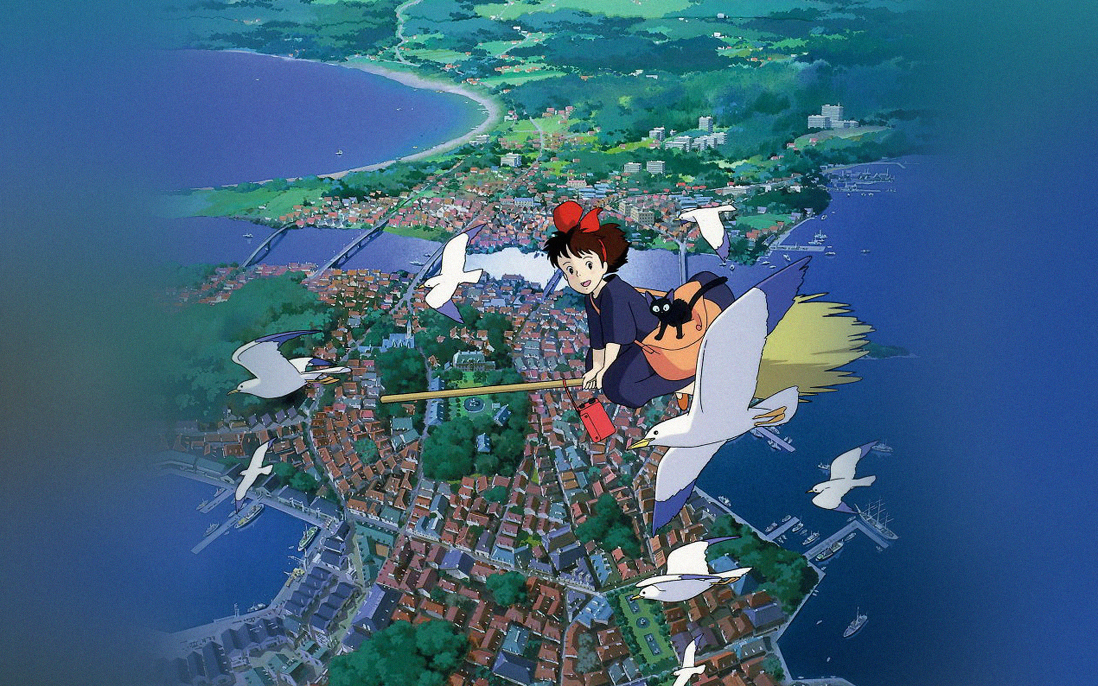 wallpaper for desktop, laptop. studio ghibli art illustration love anime