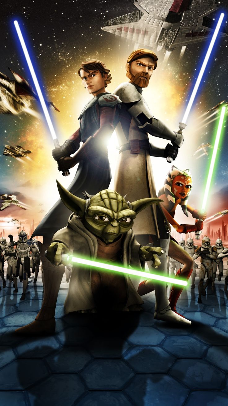 Star Wars: The Clone Wars (2008) Phone Wallpaper. Moviemania. Clone wars, Star wars film, Star wars poster