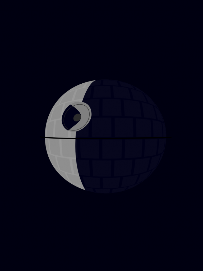 Death Star with Tie Fighter by Kurakita Galaxy S10 Hole-Punch Wallpaper