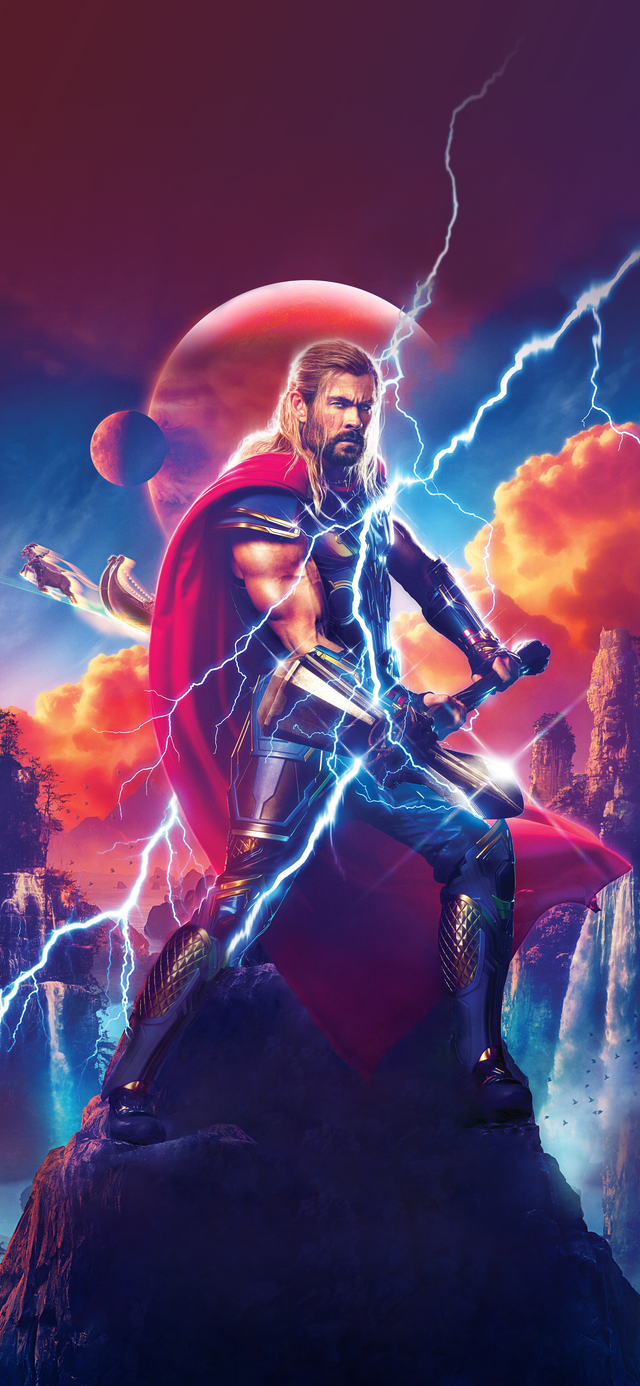 Took a few of the new Thor Love and Thunder character posters and made them into Mobile Wallpapers : r/wallpaperdump