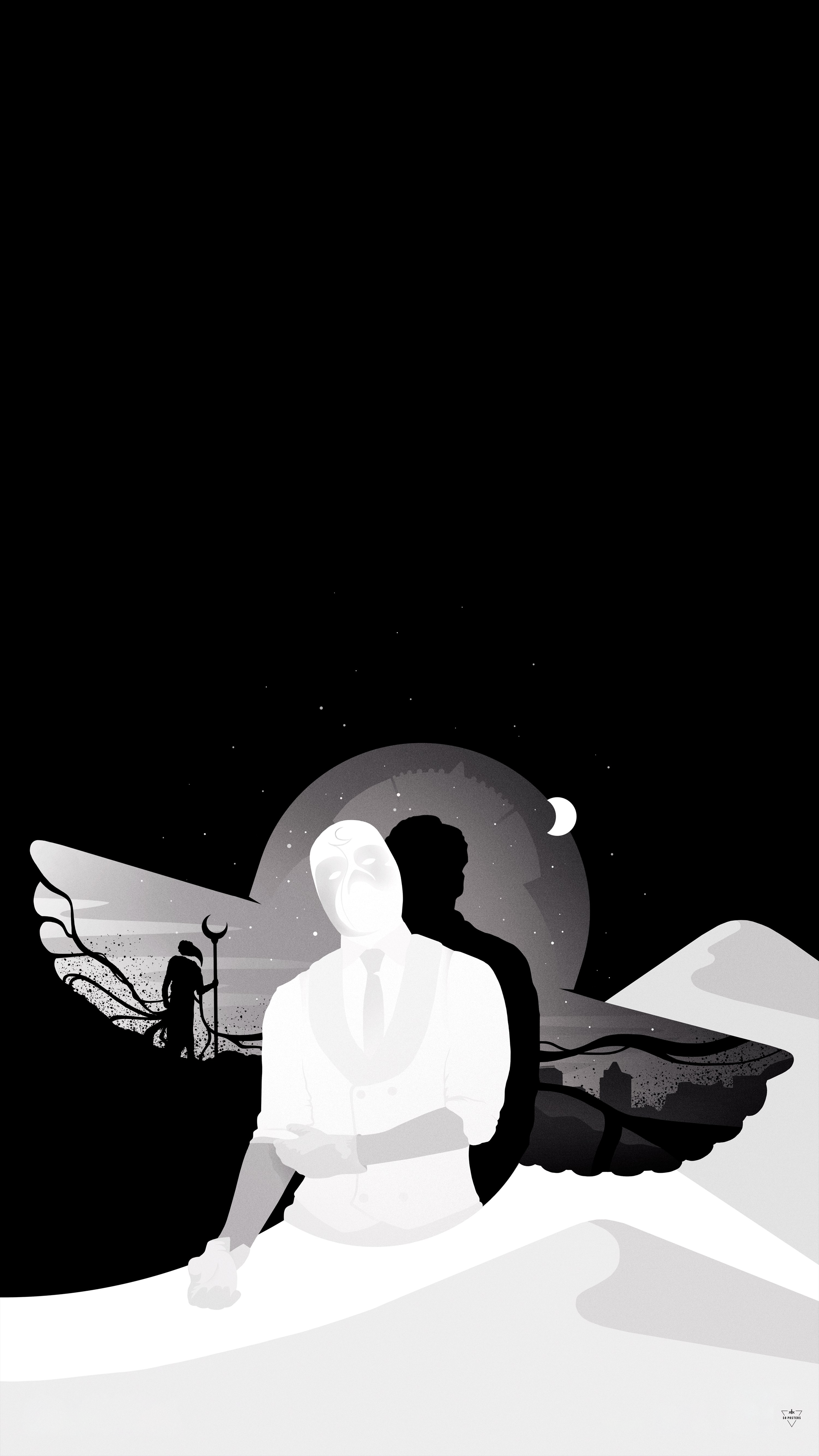 Converted official Moon Knight posters to mobile wallpaper