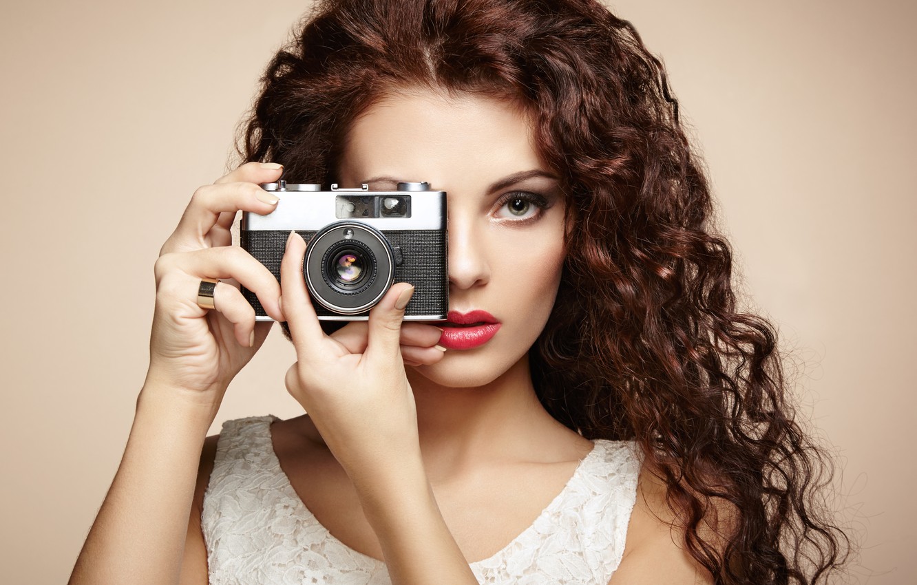 Wallpaper background, the situation, the camera, Girl. model image for desktop, section девушки