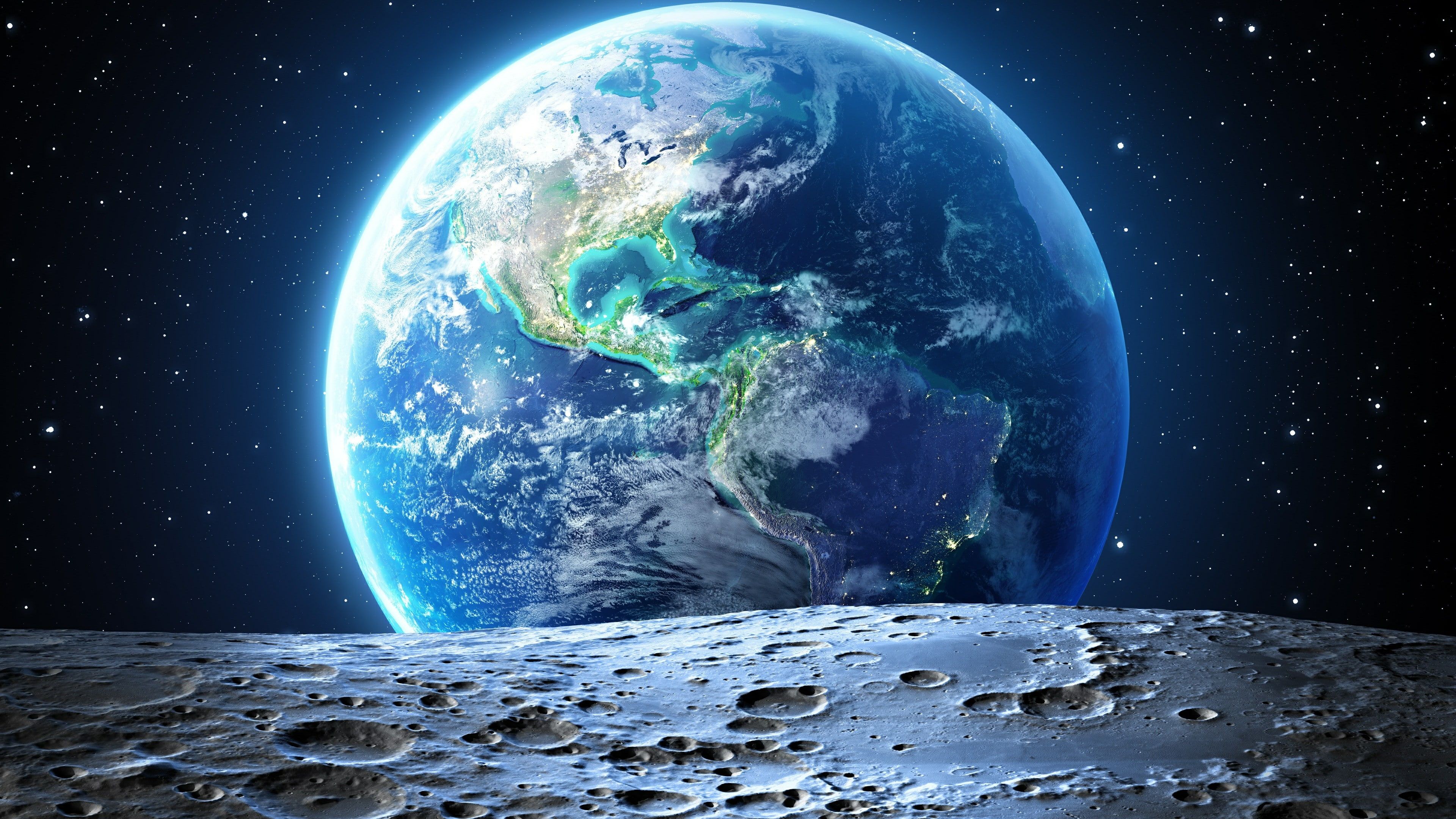 earth #planet #stars blue marble #universe #world #sky #space K #wallpaper #hdwallpaper #desktop. Wallpaper earth, Wallpaper space, Moon surface