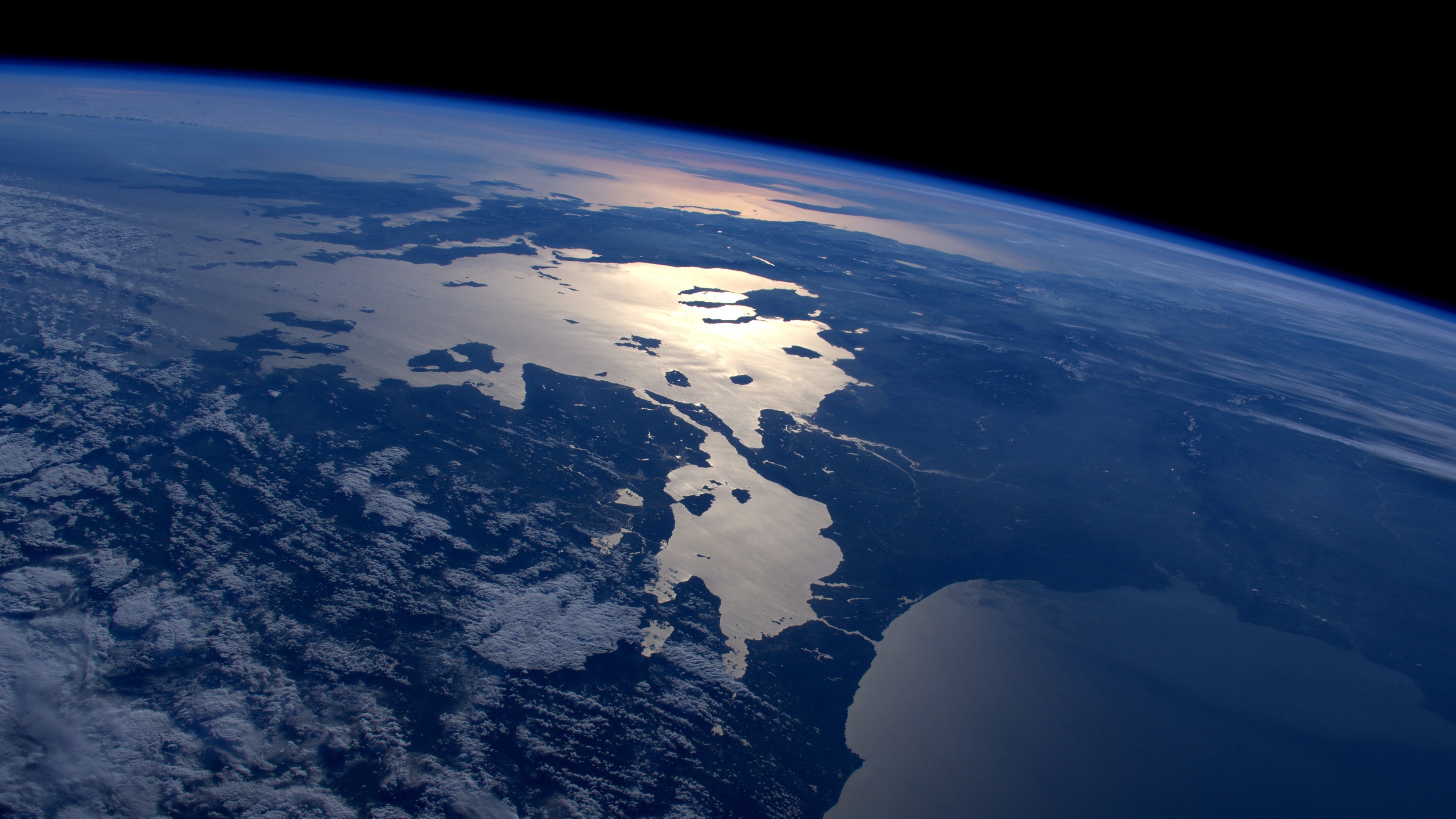 Wallpaper Earth, top view, space, land, sea 3840x2160 UHD 4K Picture, Image