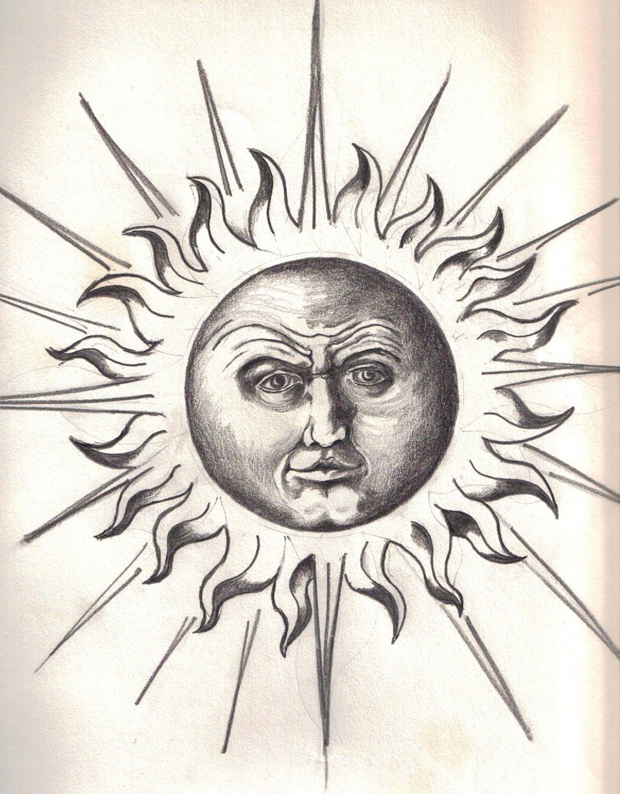 pencil drawings of the sun