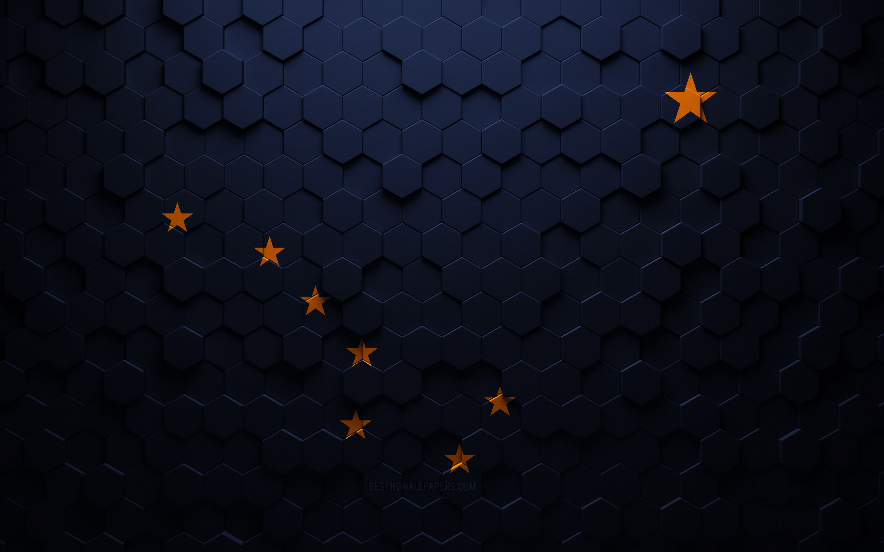 Download wallpaper Flag of Alaska, honeycomb art, Alaska hexagons flag, Alaska, 3D hexagons art, Alaska flag for desktop with resolution 2880x1800. High Quality HD picture wallpaper