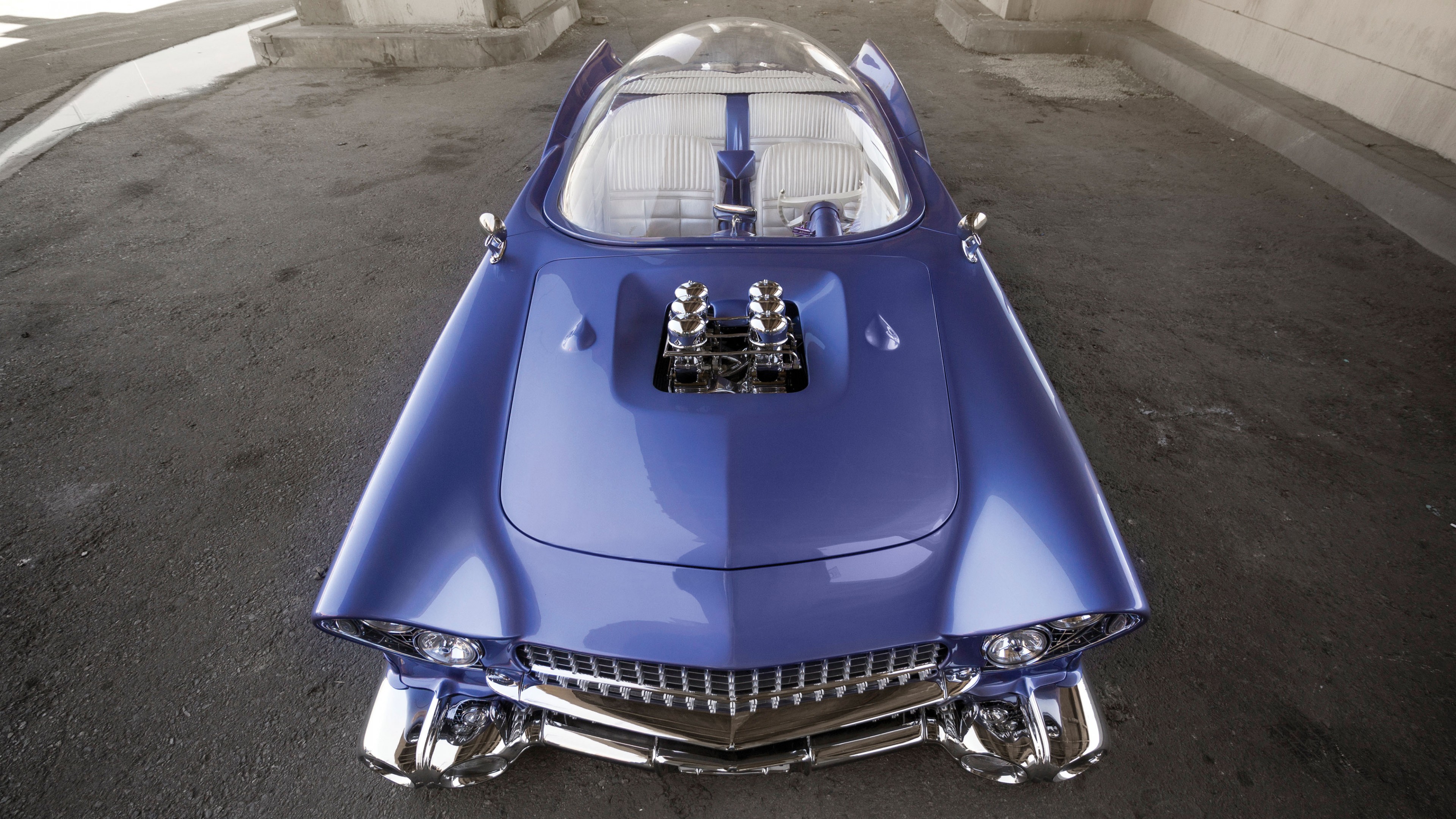 Wallpaper Ford Beatnik Bubbletop Custom, 1955, retrofuture, future, blue, Cars & Bikes