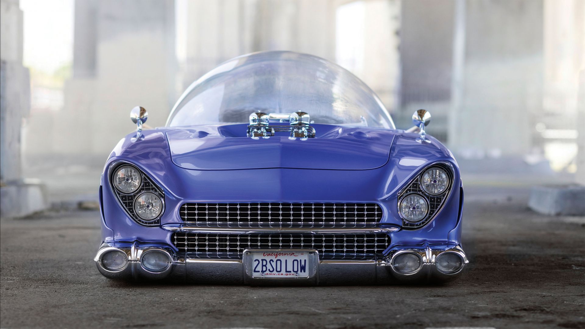 Wallpaper Ford Beatnik Bubbletop Custom, 1955, retrofuture, future, blue, Cars & Bikes