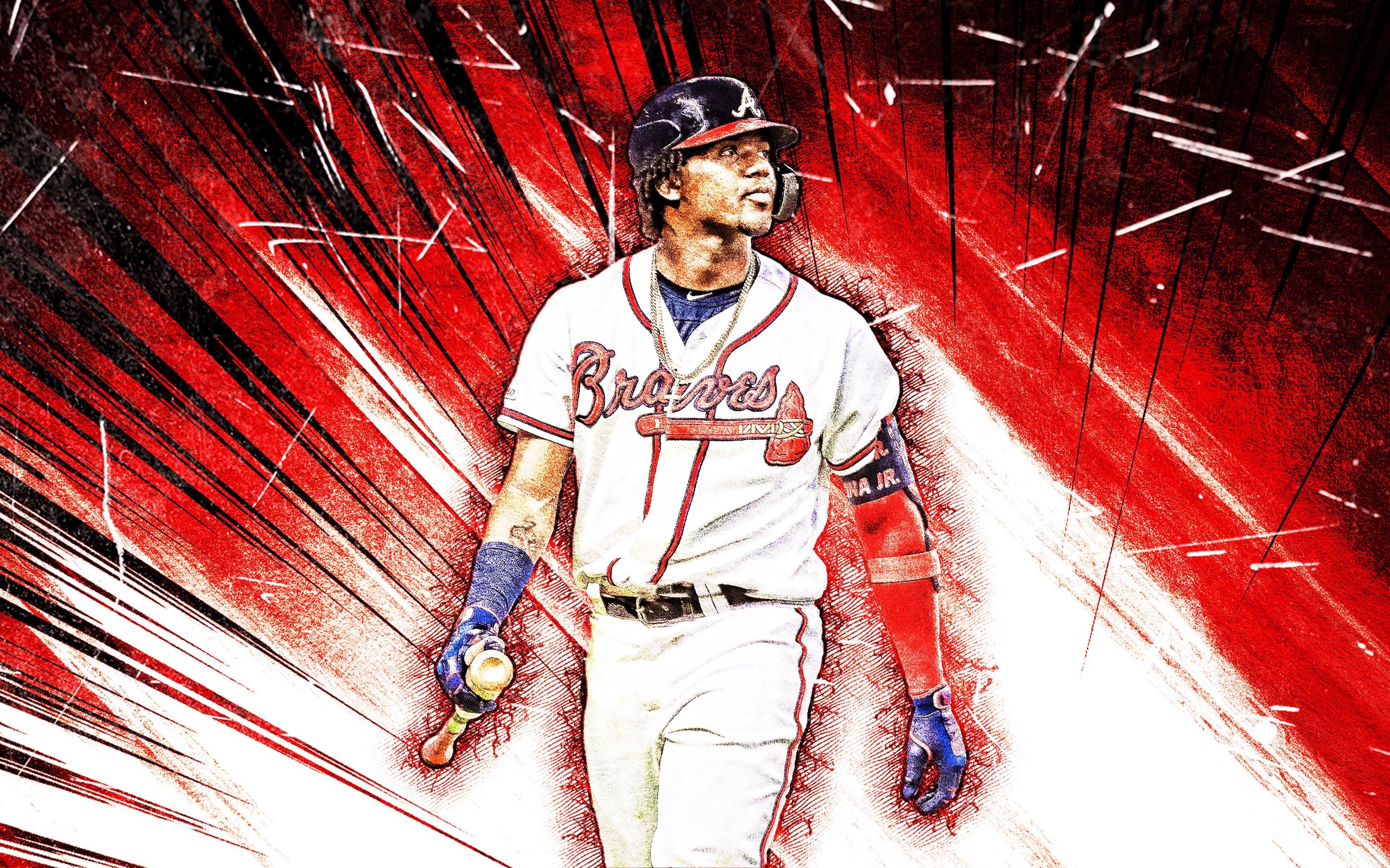 Download Ronald Acuna Jr. Purple Lightning Wallpaper - oggsync.com