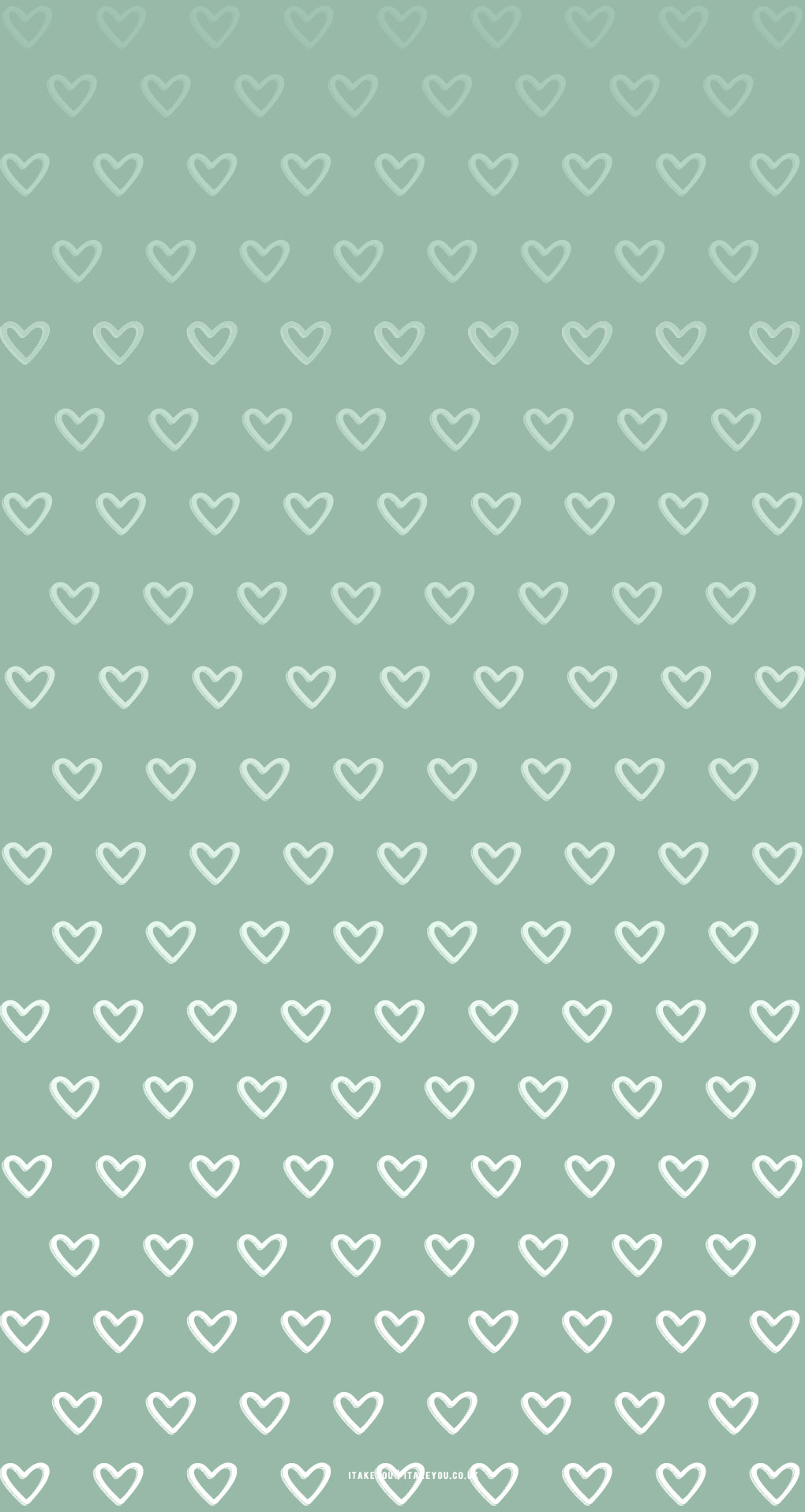 Sage Green Minimalist Wallpaper for Phone, Ombre Hearts I Take You. Wedding Readings. Wedding Ideas