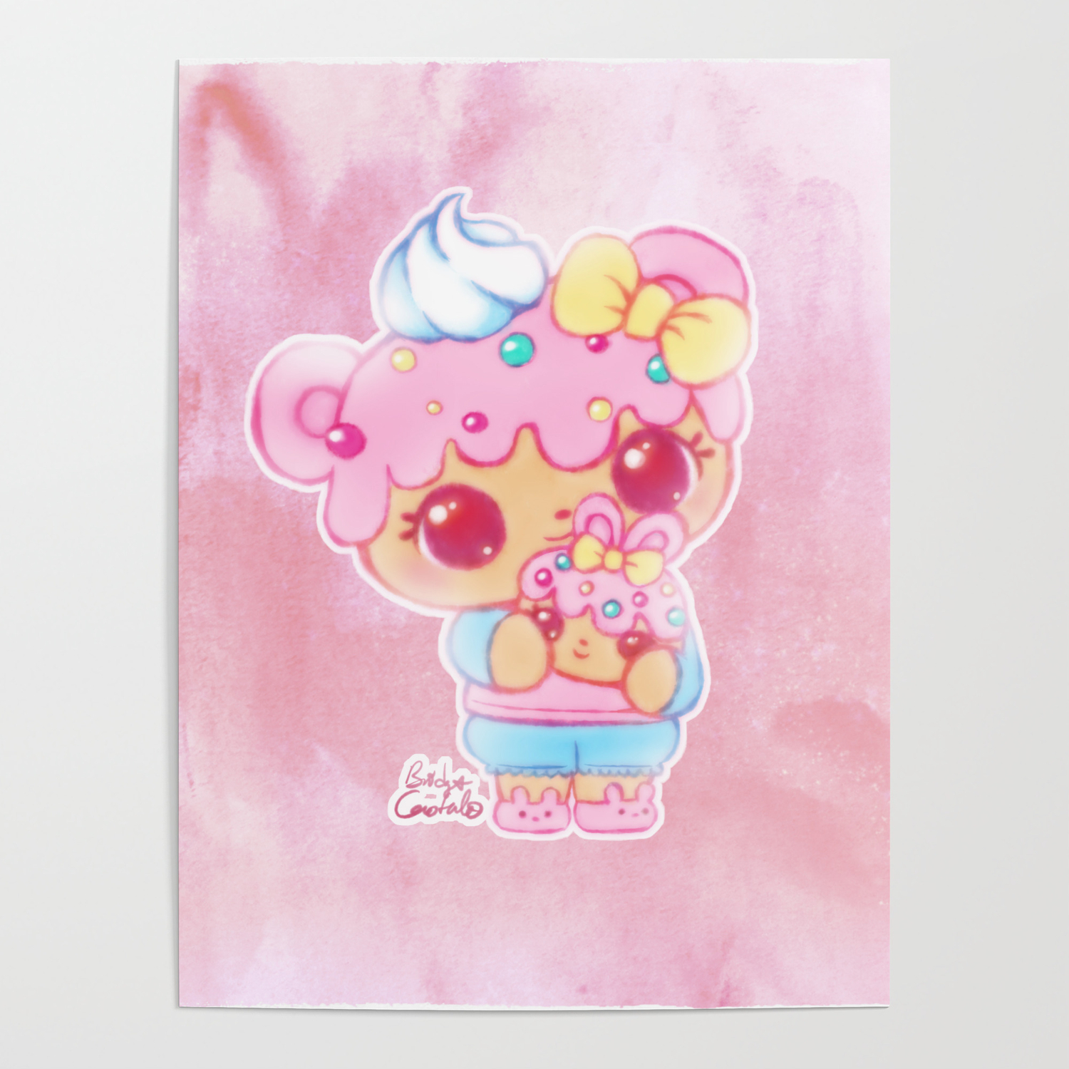 Cute Kawaii Num Nom Yummy Dottie & Bunfetti Toy Anime Fan Art Poster