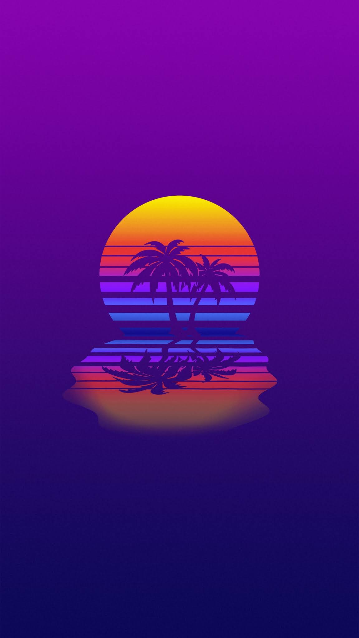 VAPORWAVE SUN SUMMER WALLPAPER IPHONE