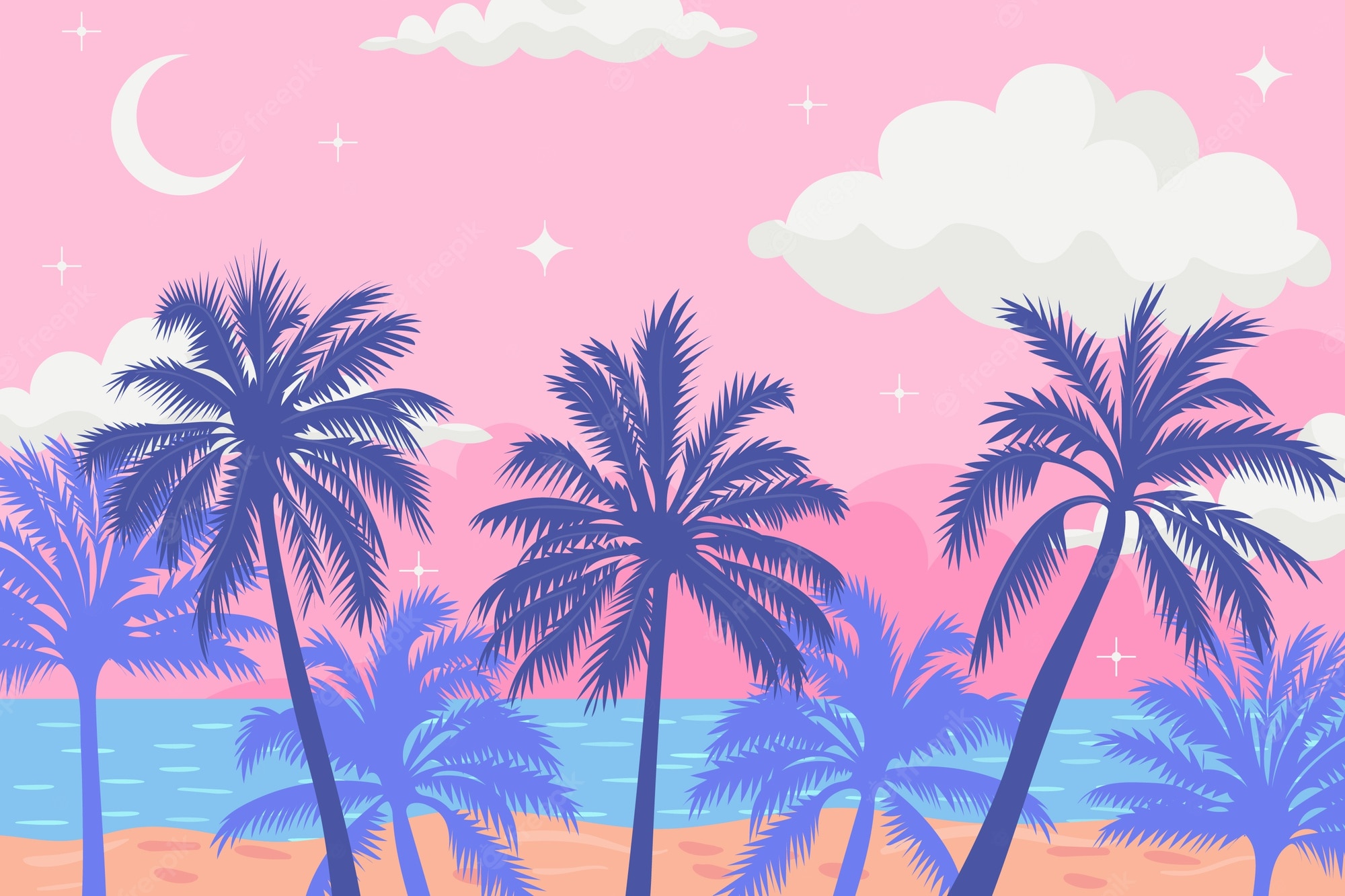 Flat summer wallpaper Vectors & Illustrations for Free Download