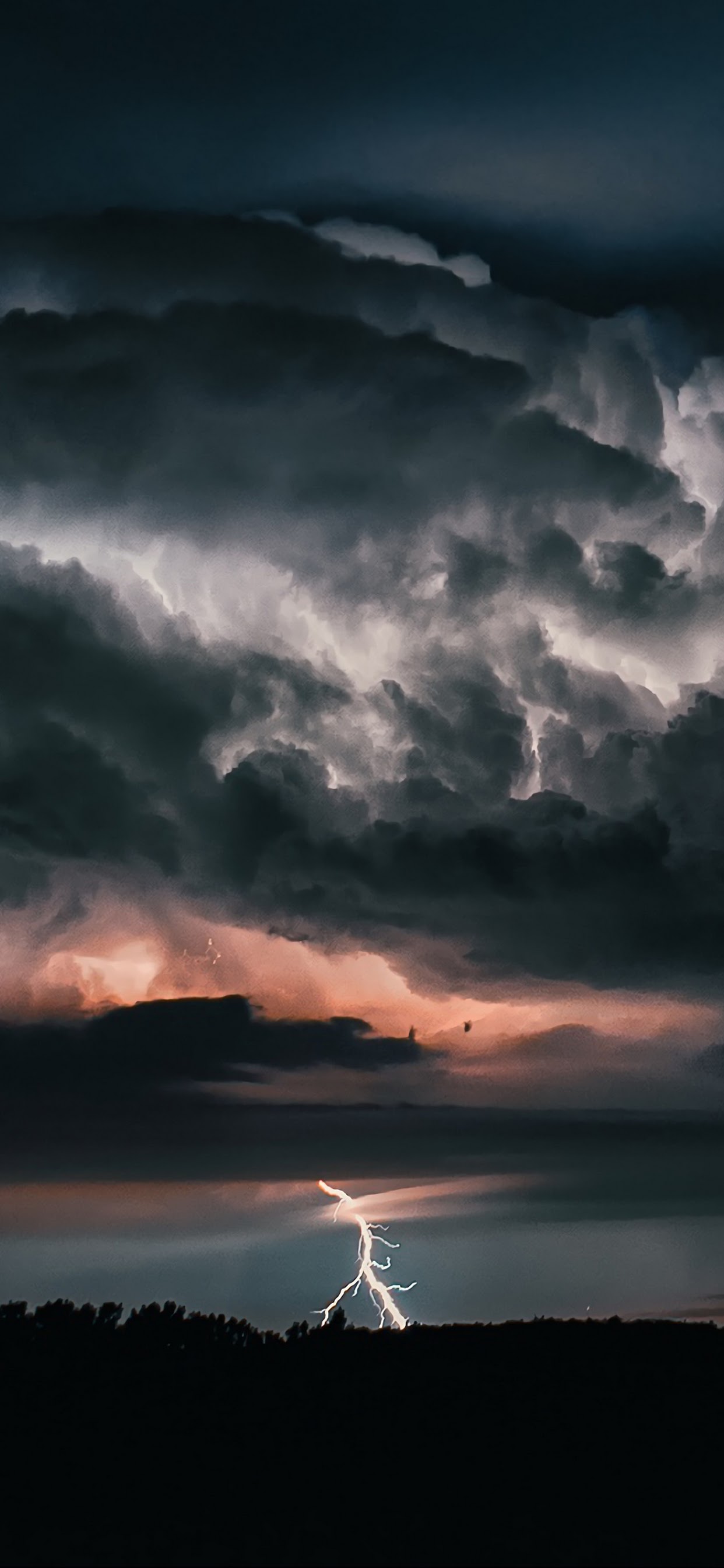 Clouds Thunder Lightning Landscape 4K Wallpaper