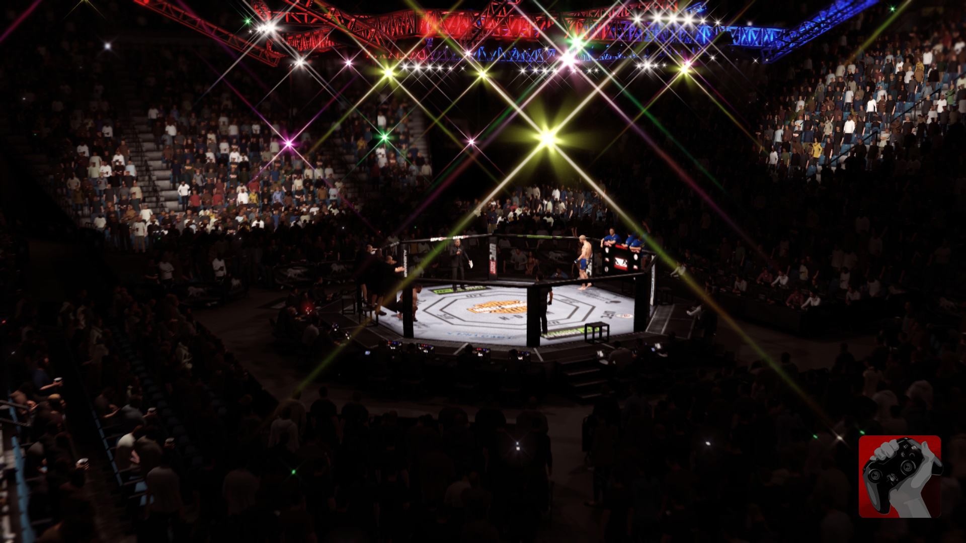 octagon wallpaper, sport venue, stage, performance, arena, music venue