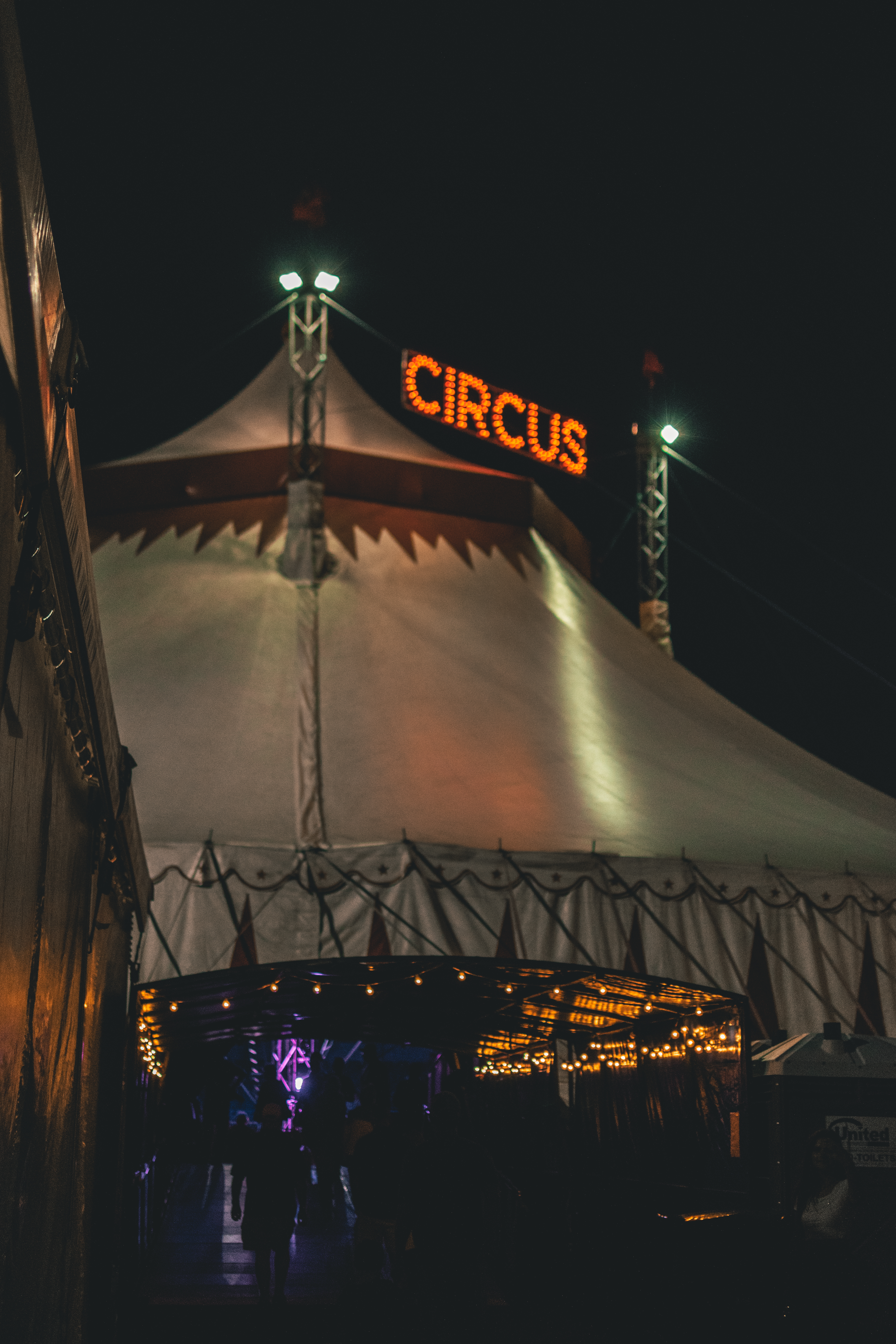 Gray Circus Tent during Nighttime · Free
