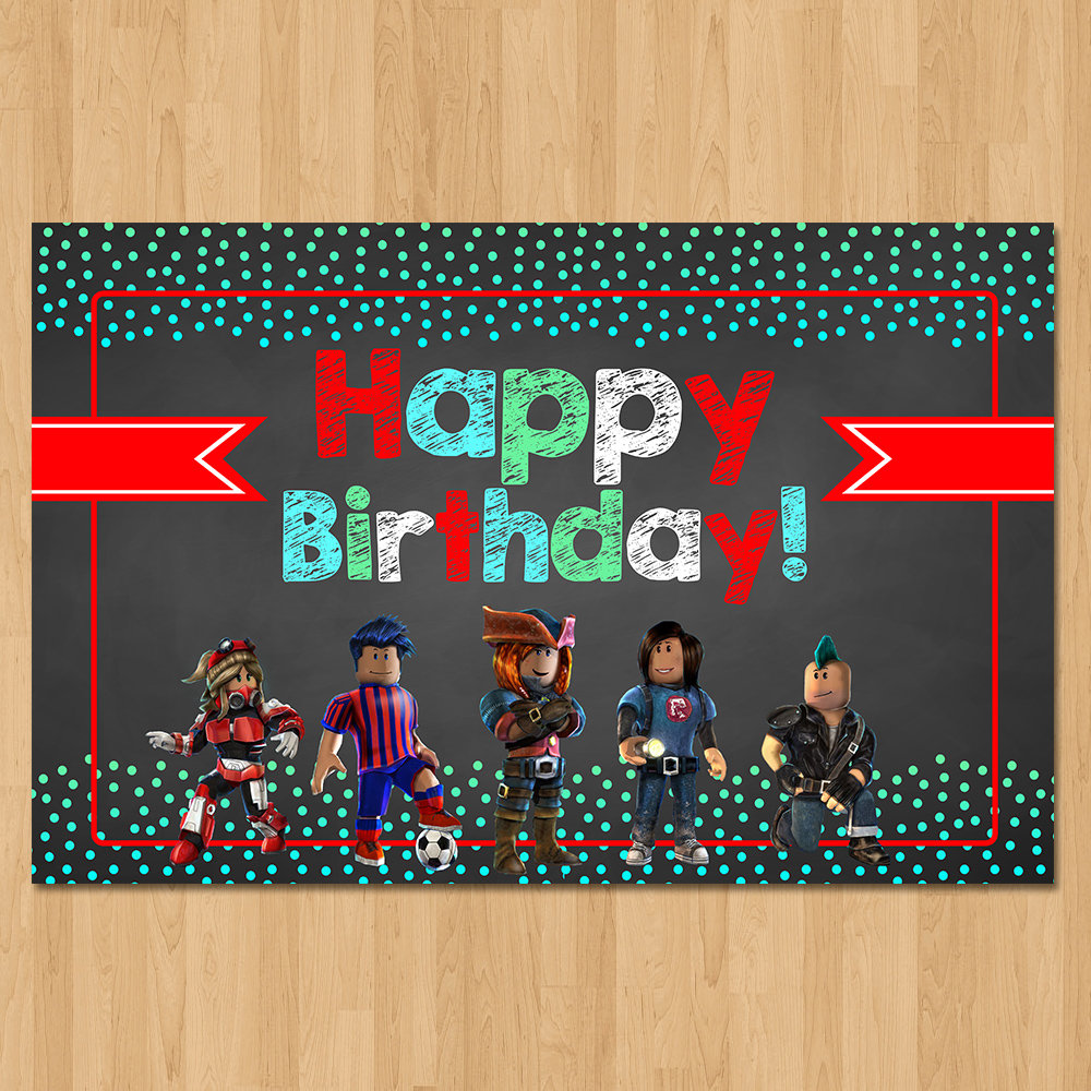 Roblox Happy Birthday Placemat Chalkboard Roblox Birthday