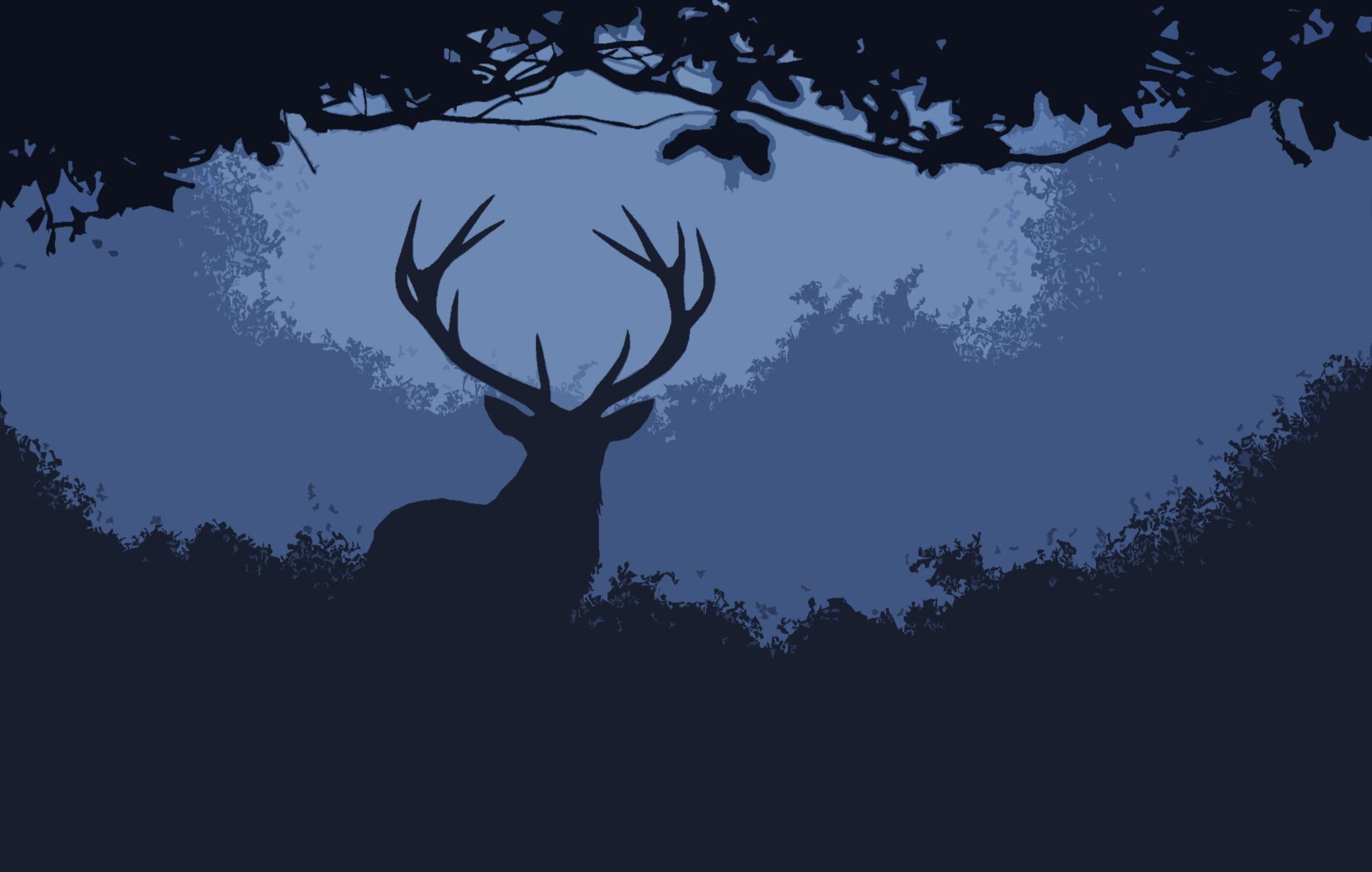 silhouette of deer illustration, silhouette of male deer on grass painting #fall #deer #nature #illustration #for. Deer illustration, Grass painting, HD wallpaper