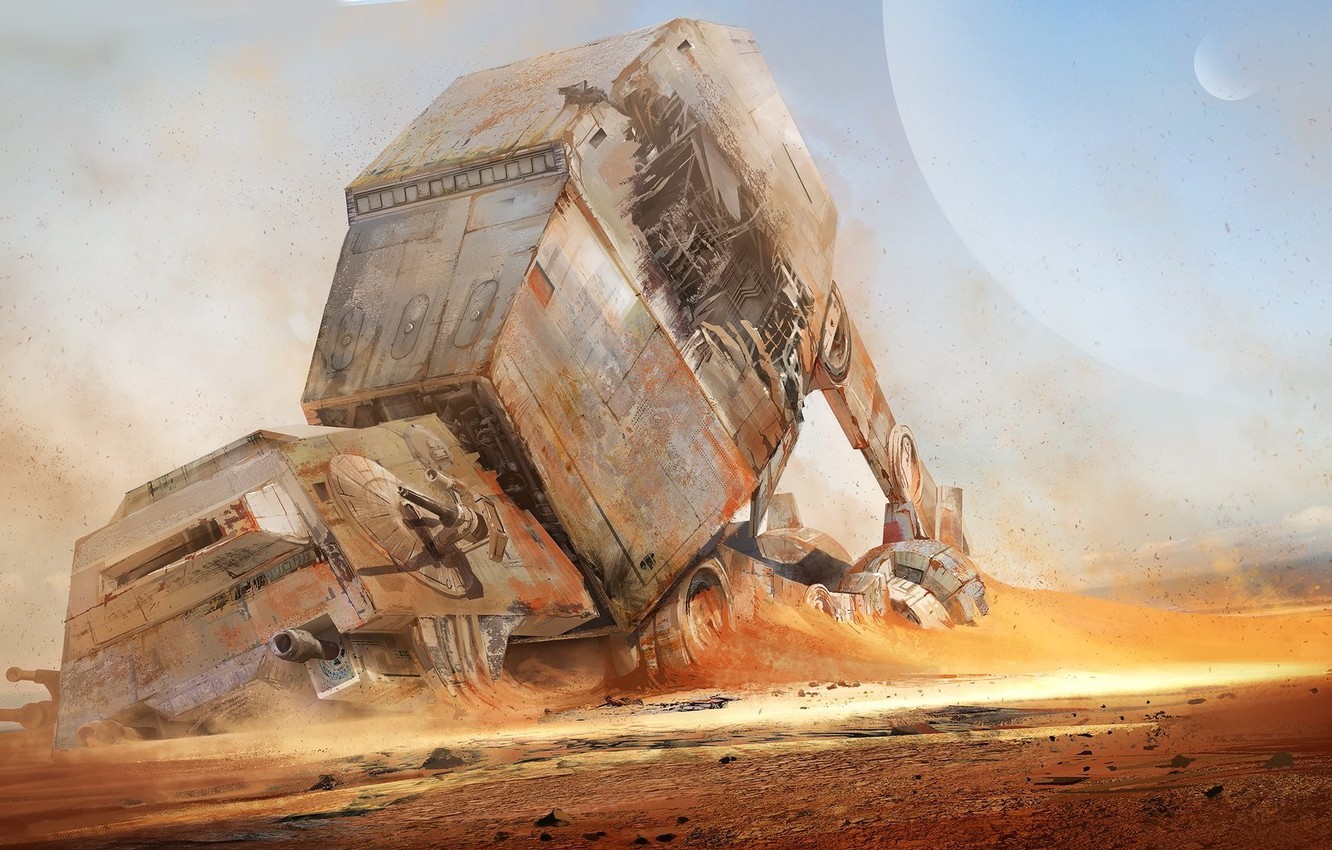 Wallpaper desert, planet, robot, Star Wars, the ruins, Star Wars image for desktop, section фантастика