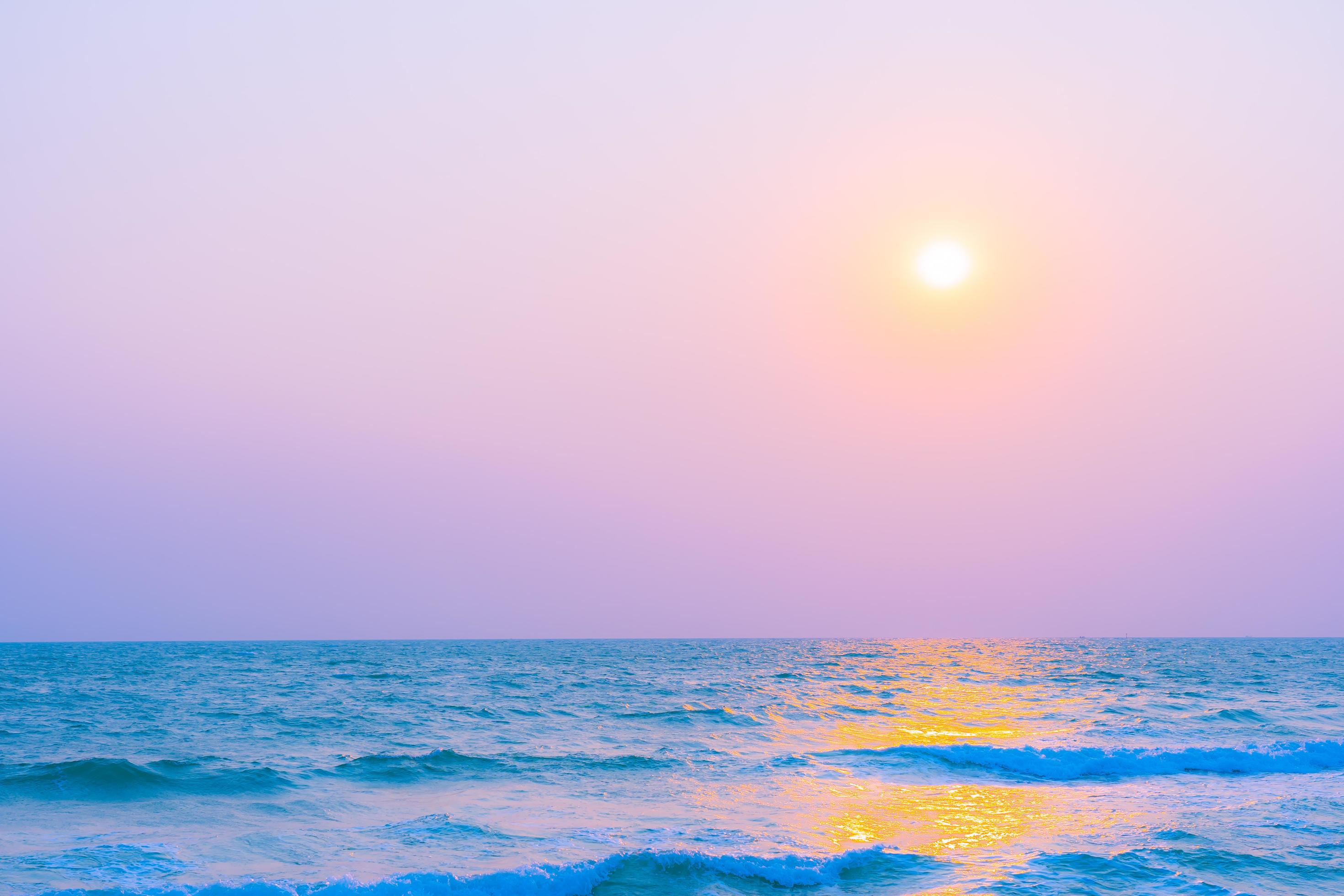 Beautiful tropical ocean at sunset or sunrise time