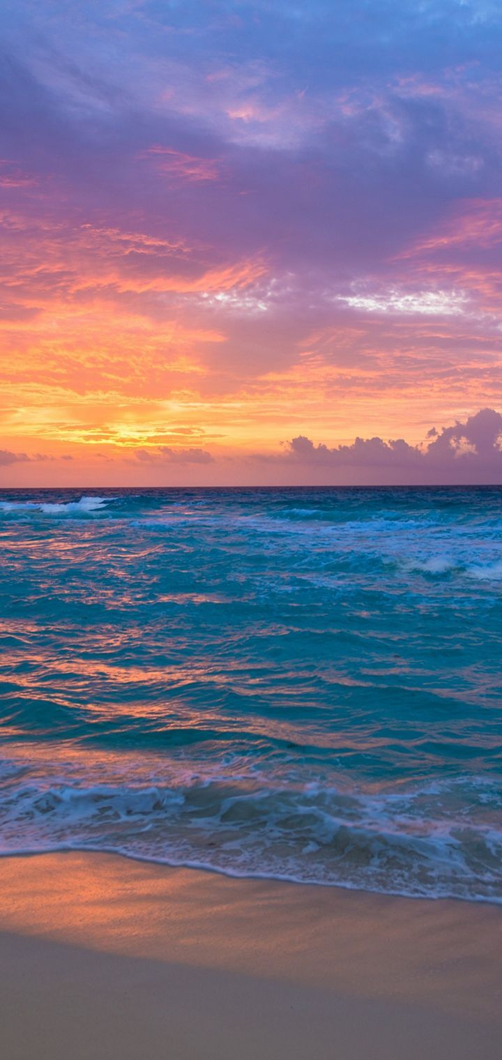 Sea Surf Sunrise Waves Sand Ocean Wallpaper - [720x1520]. Ocean wallpaper, Surf wallpaper, Sunrise wallpaper