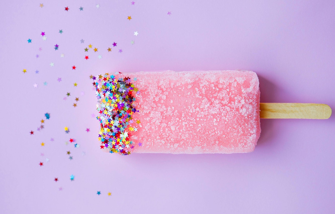 Wallpaper sequins, ice cream, stars, Popsicle image for desktop, section еда
