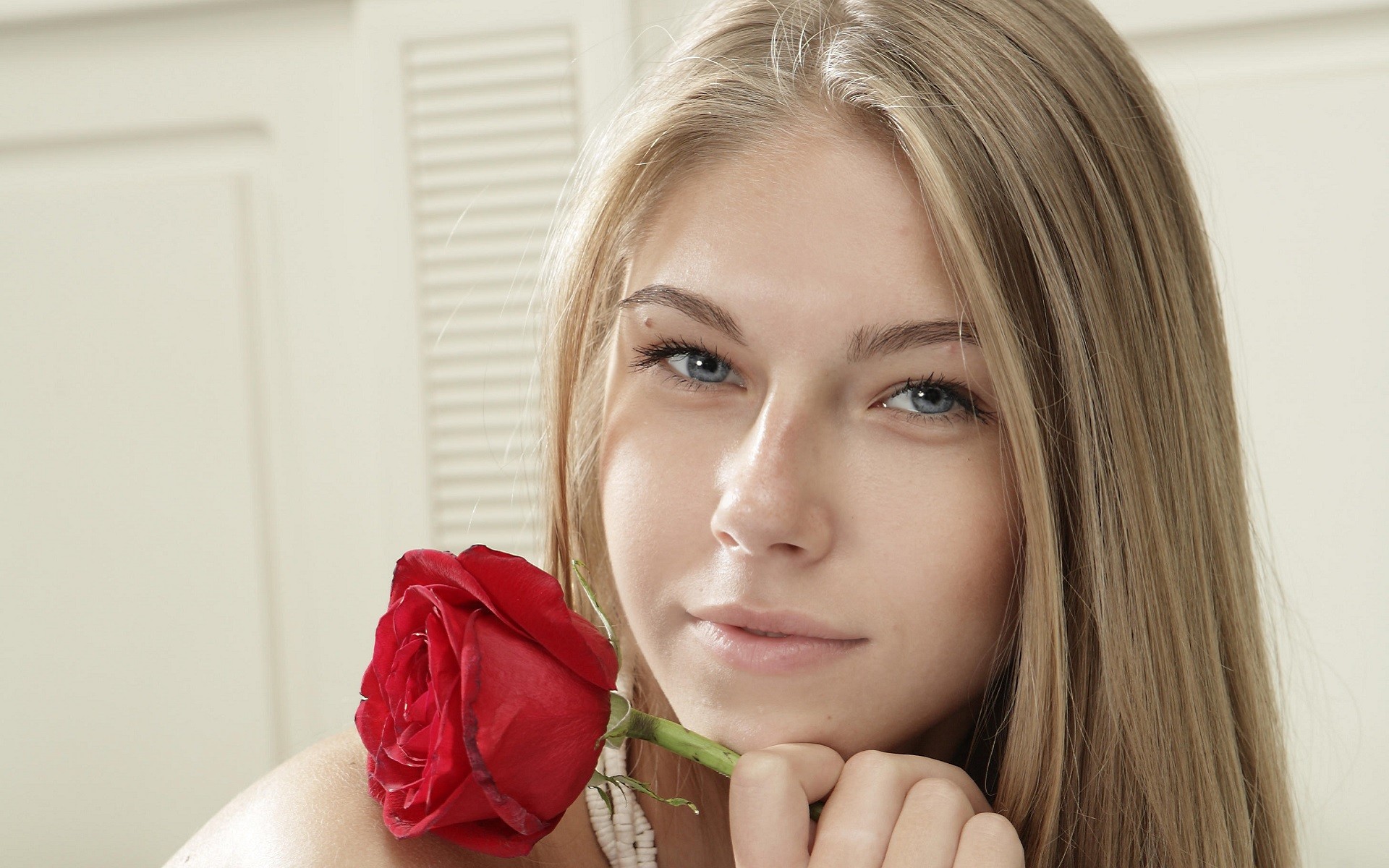 Rose Long Hair Blonde Gray Eyes Krystal Boyd Women Pornstar