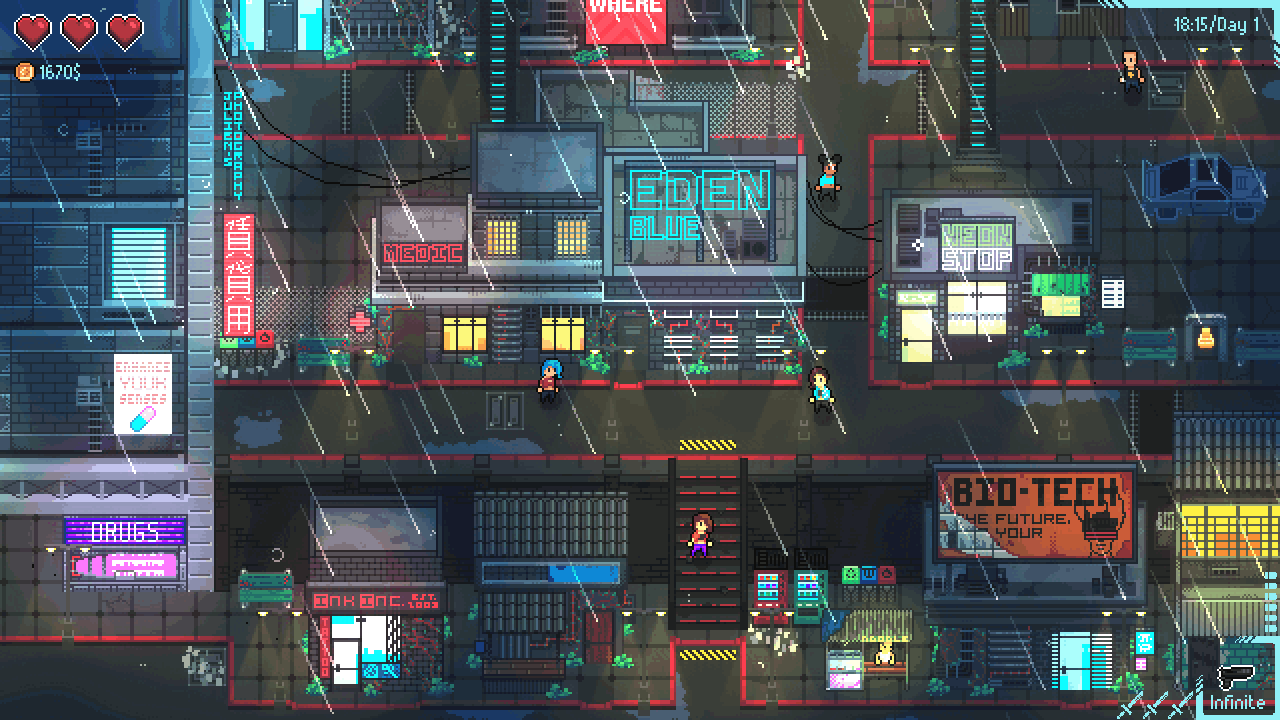 Finally released a demo for my neon blight that im really happy with! A cyberpunk metroidvania!