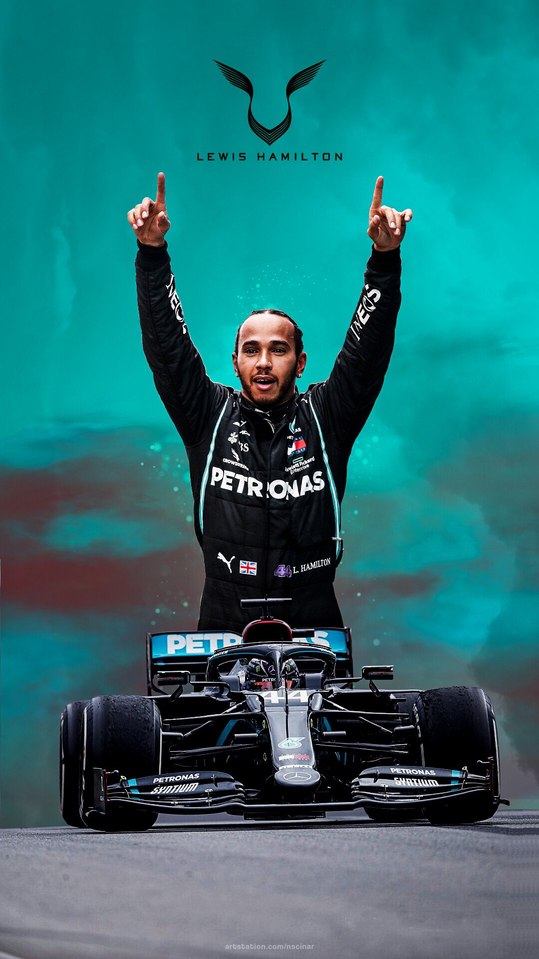 Download Poster Of Lewis Hamilton F1 Wallpaper
