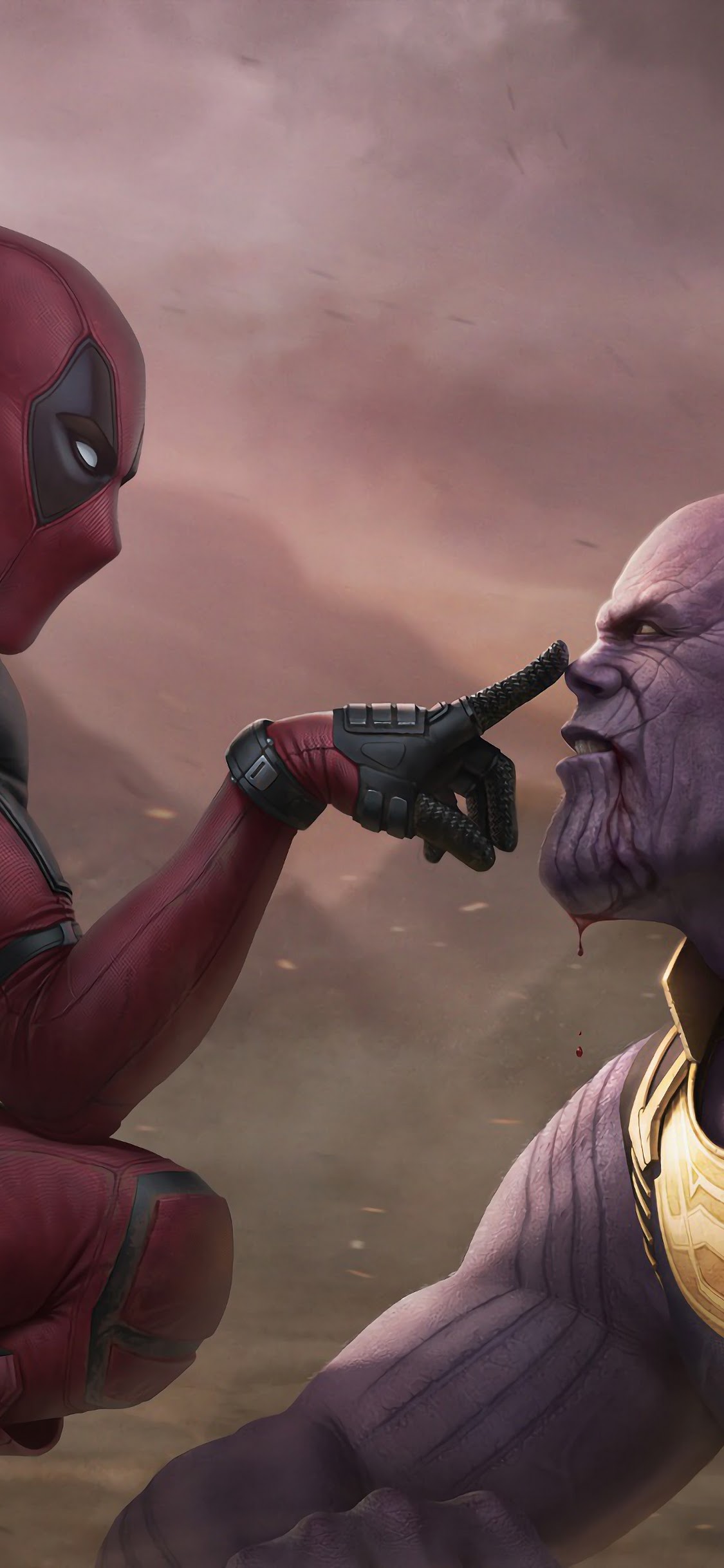 Deadpool vs. Thanos 4K Wallpaper