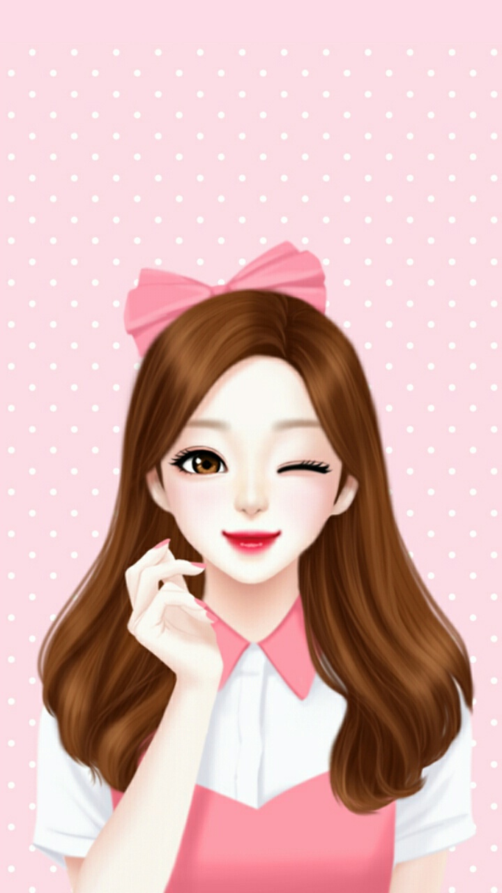 Cute Cartoon Girl Wallpaper