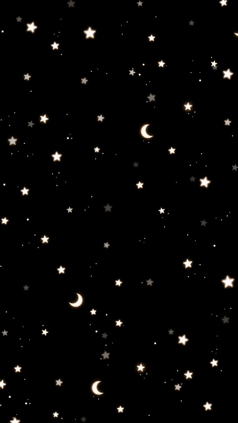 moon & stars wallpaper // black. Moon and stars wallpaper, Star wallpaper, Dark black wallpaper