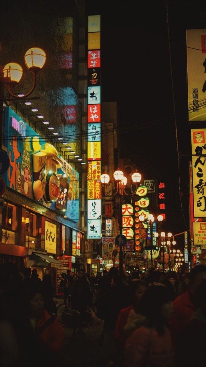 Night market. Japan, Wallpaper, Night