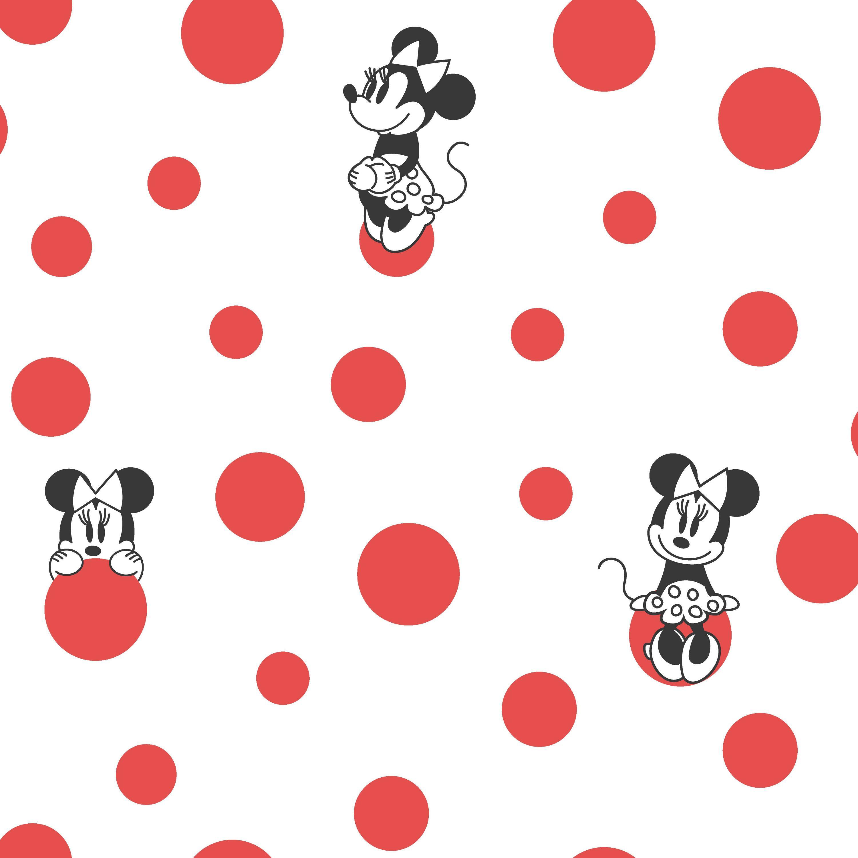 York Wallcoverings Disney Minnie Mouse Dots Wallpaper